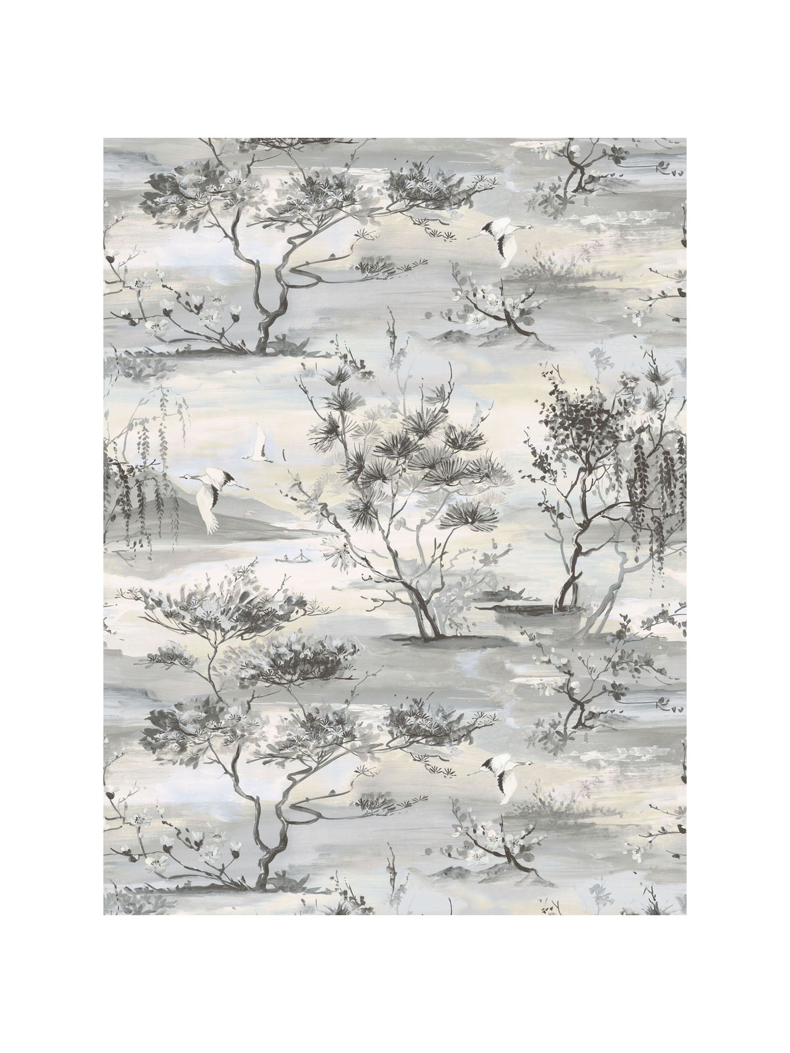 Sagimai wallpaper in charcoal color - pattern number SC 0004WP88451 - by Scalamandre in the collection