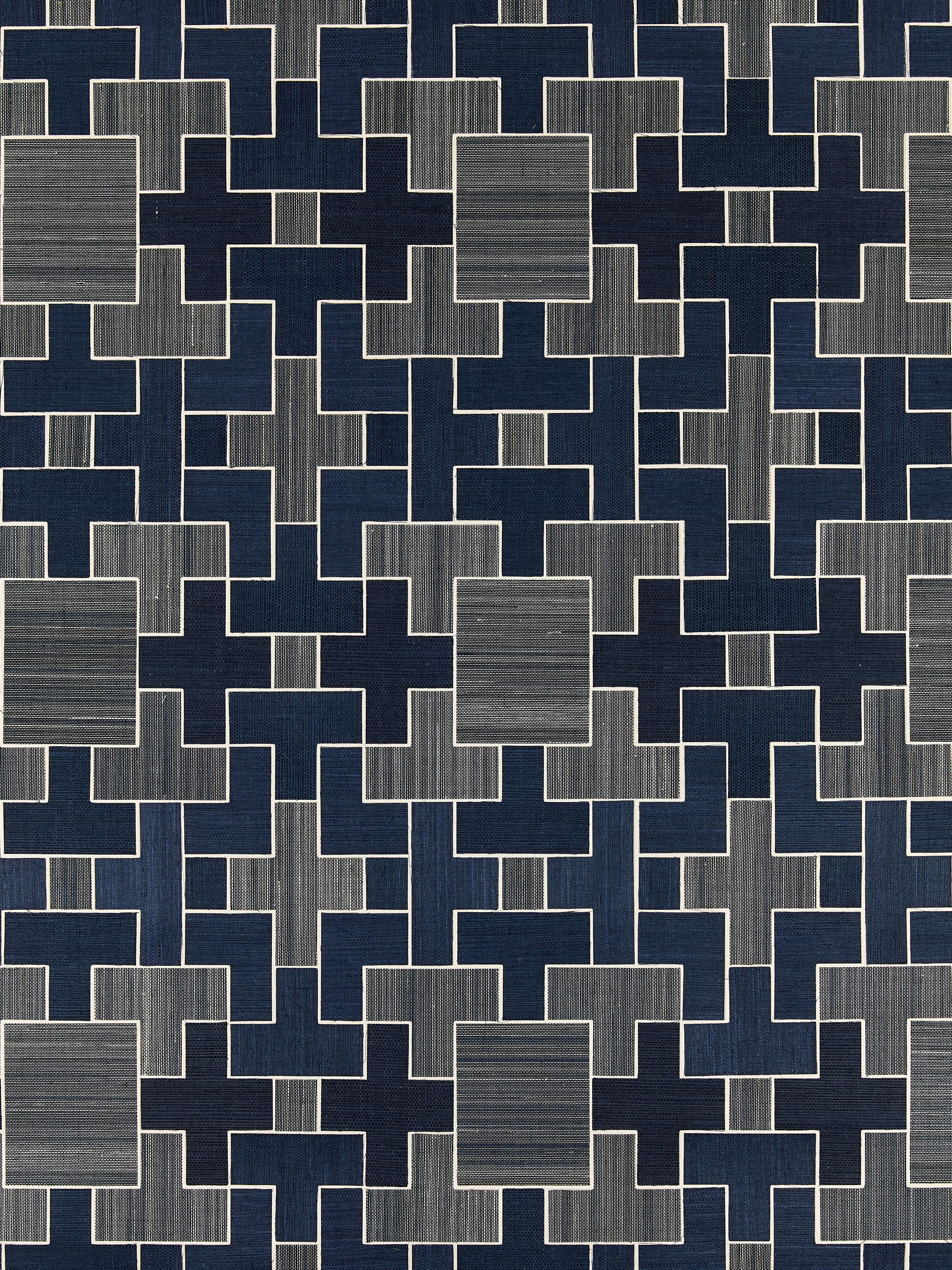 Allegro Sisal wallpaper in evening blue color - pattern number SC 0004WP88471 - by Scalamandre in the collection