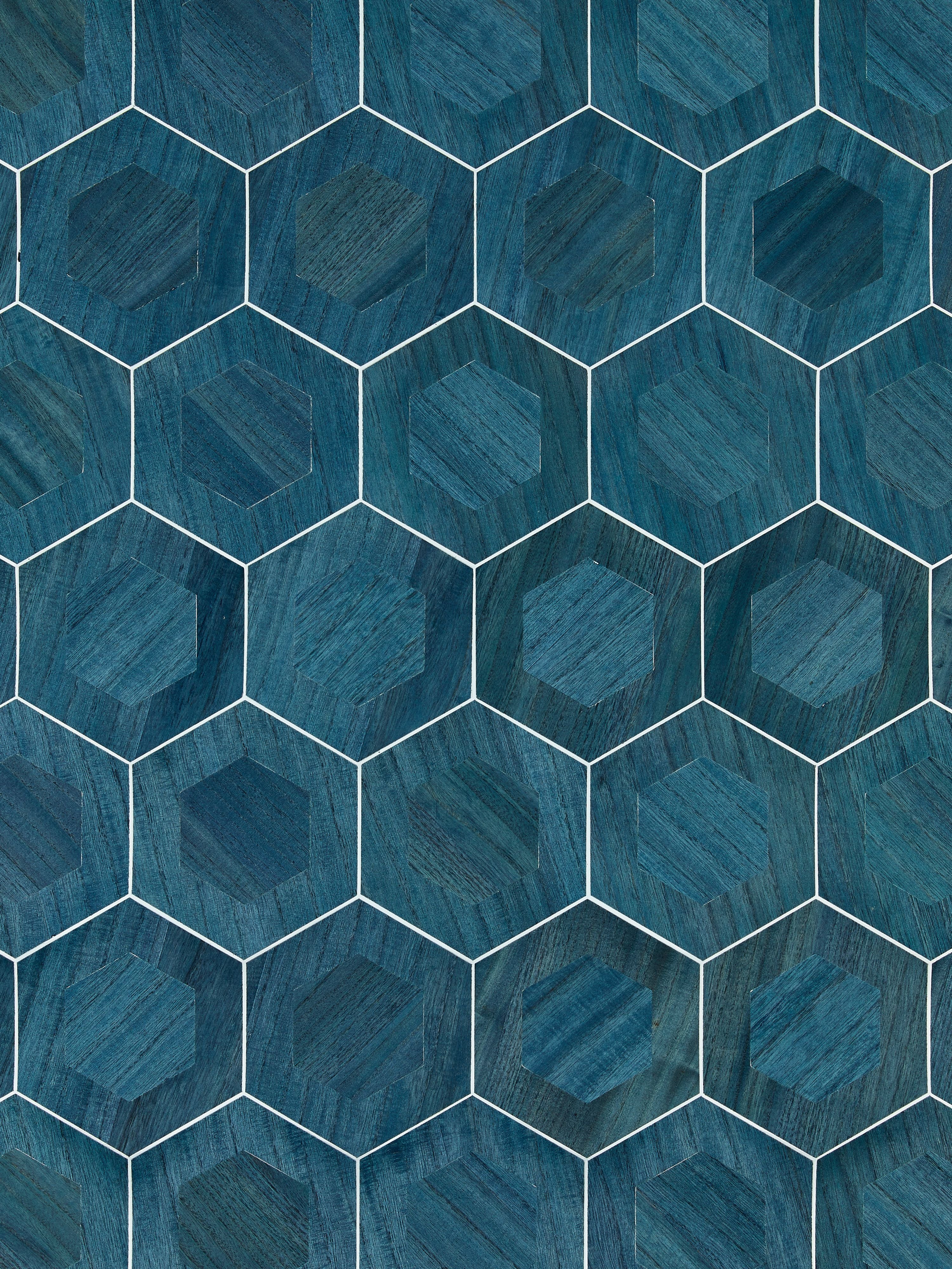 Hexad wallpaper in indigo color - pattern number SC 0004WP88476 - by Scalamandre in the collection