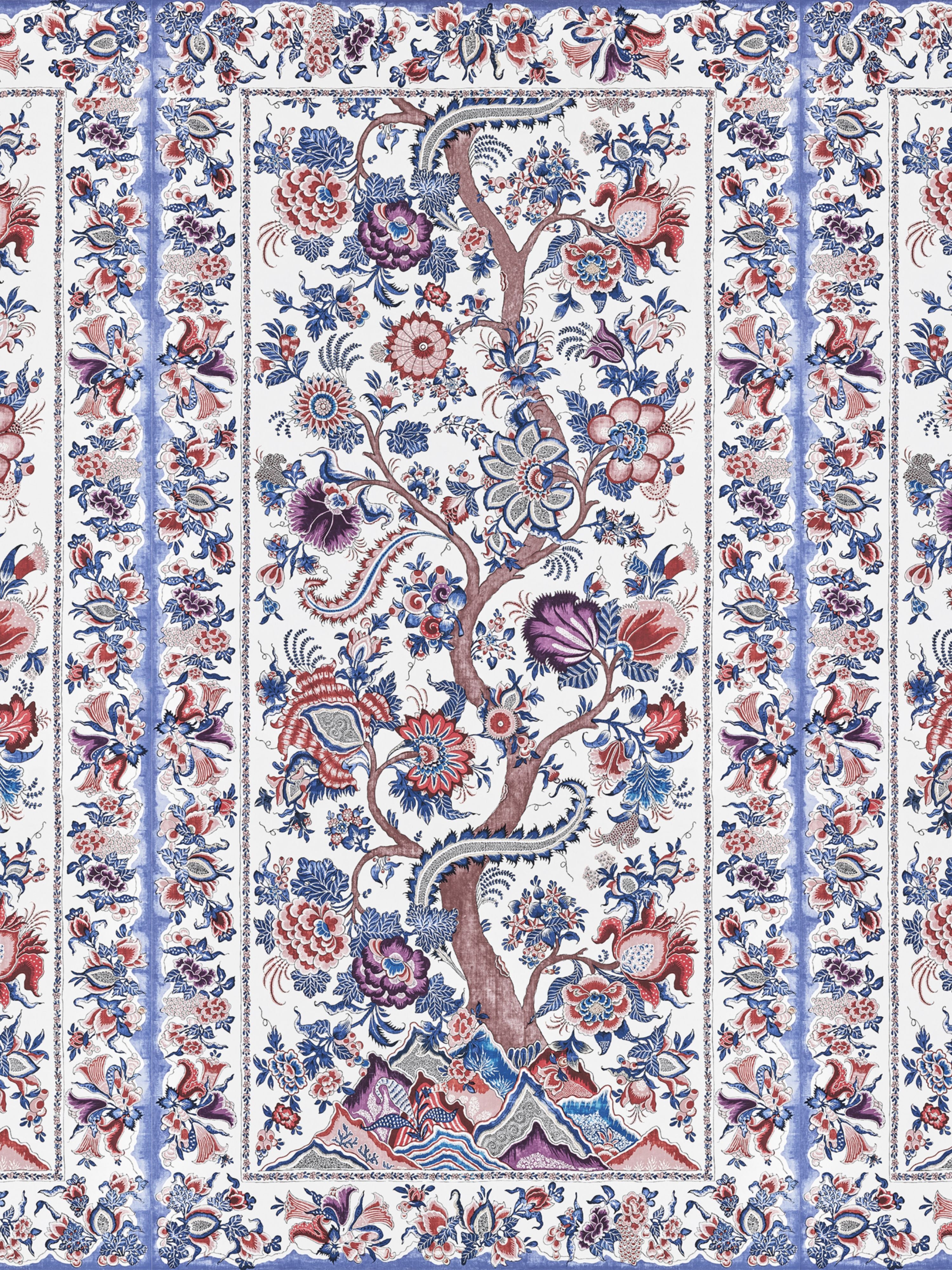 Metropolitan Palampore mural in red multi mural color - pattern number SC 0004WP88567 - by Scalamandre in the collection
