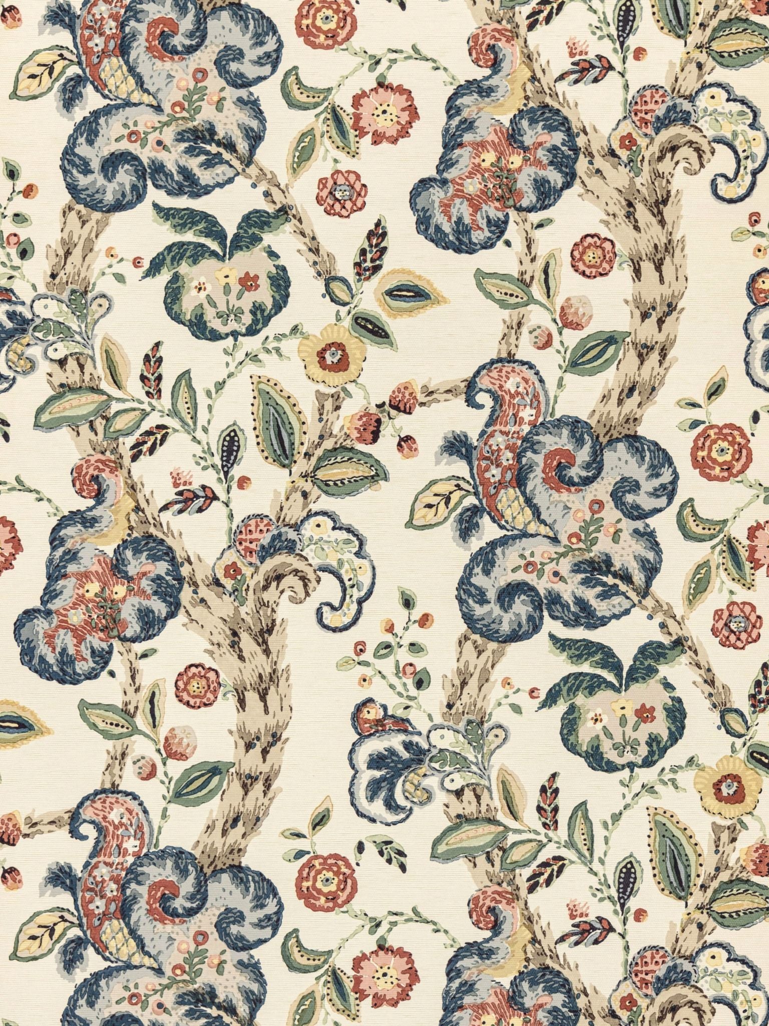 Cumbria fabric in multi on cream color - pattern number SC 0004WP88589 - by Scalamandre in the collection