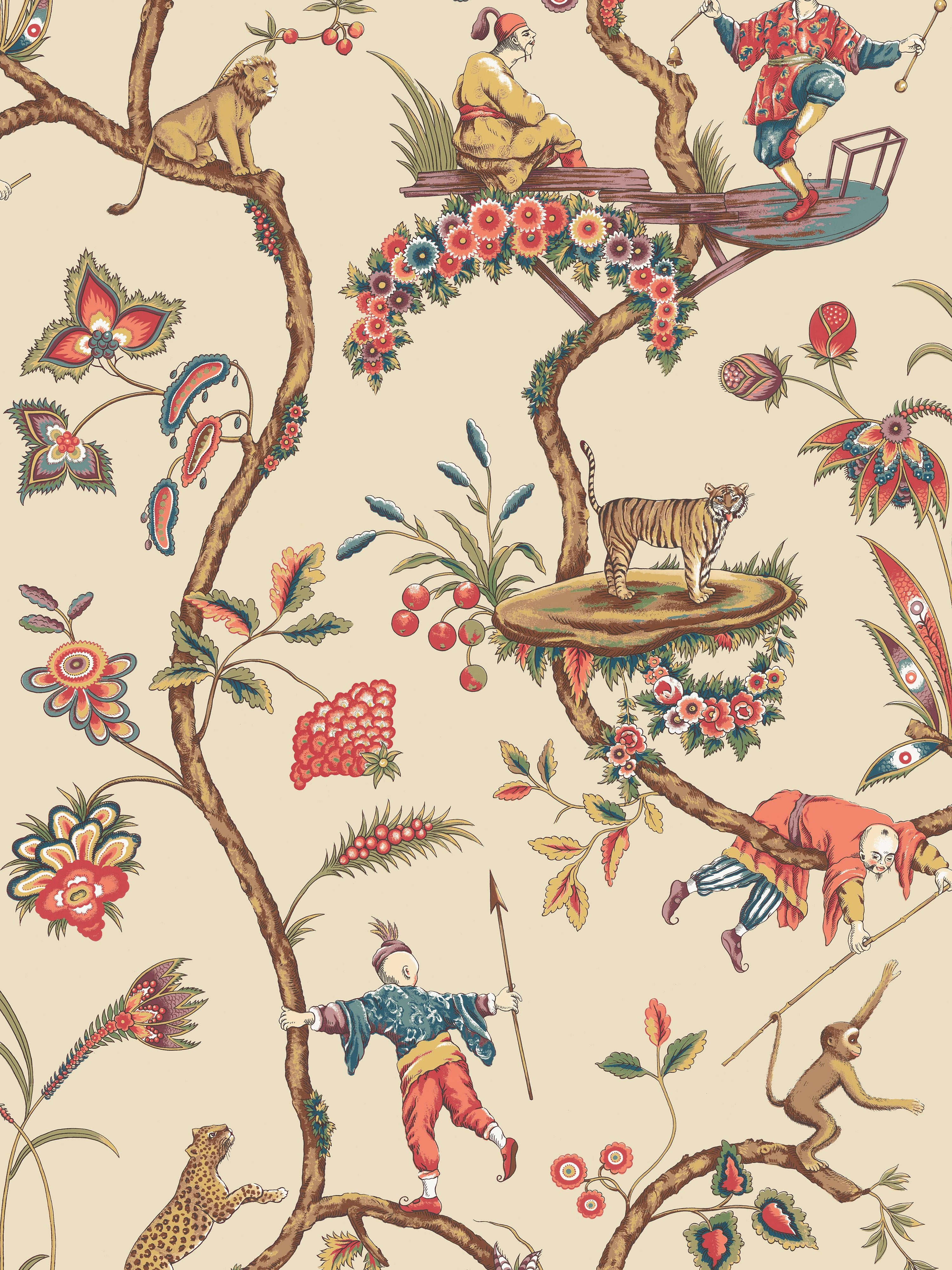 Chinoise Exotique wallpaper in ecru color - pattern number SC 0005WP81547 - by Scalamandre in the collection
