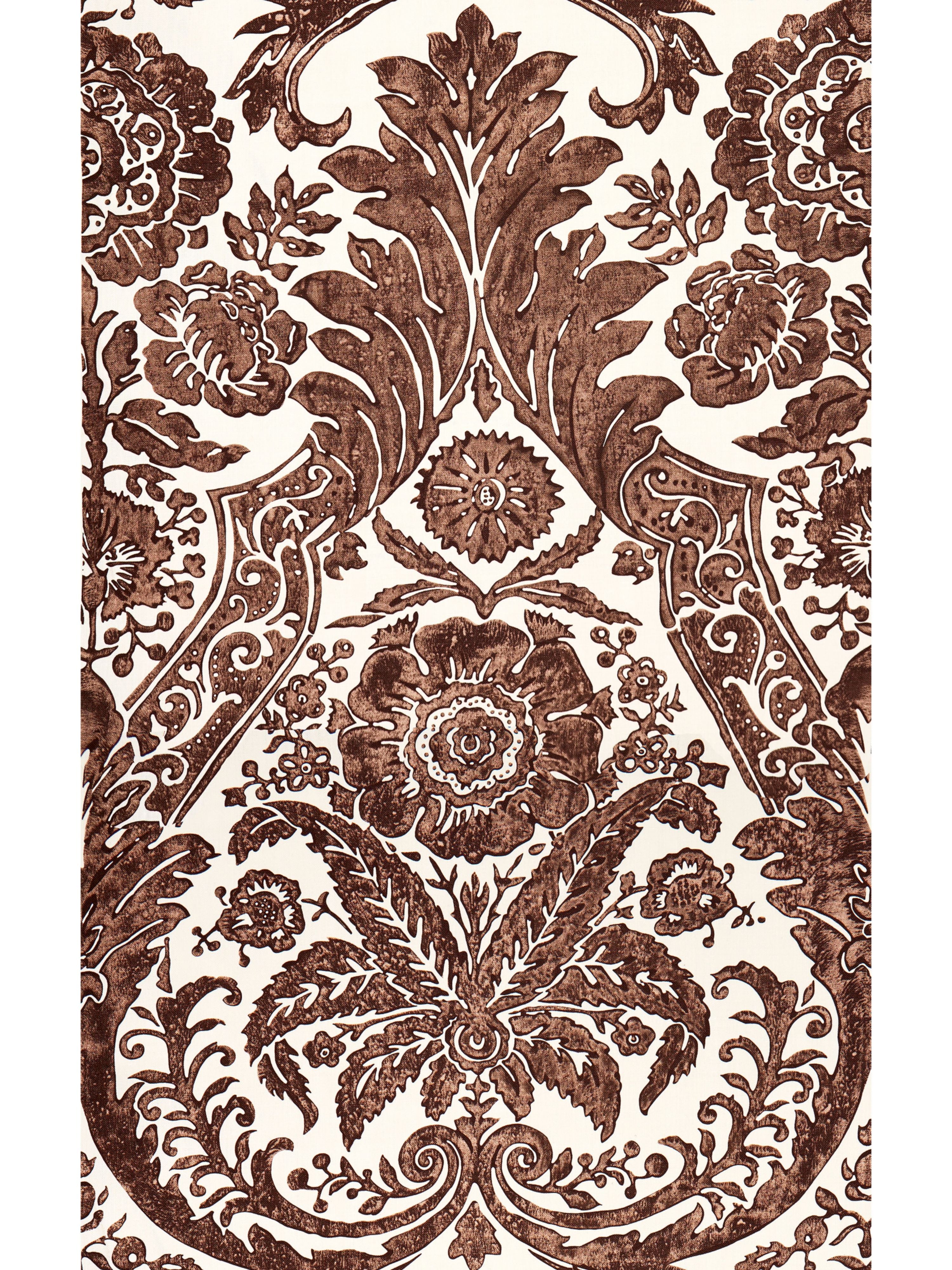 Luciana Damask Print wallpaper in espresso color - pattern number SC 0005WP88354 - by Scalamandre in the collection