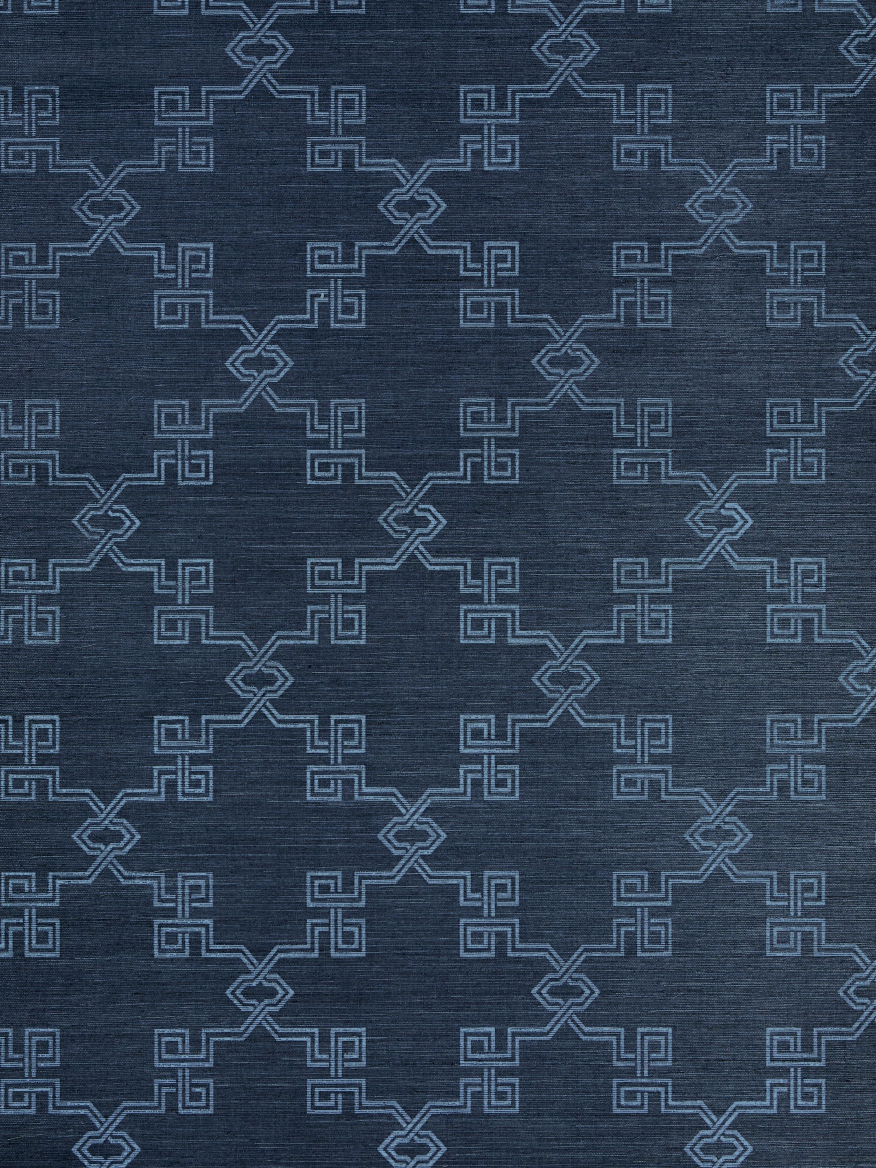 Suzhou Lattice Sisal wallpaper in midnight color - pattern number SC 0005WP88374 - by Scalamandre in the collection