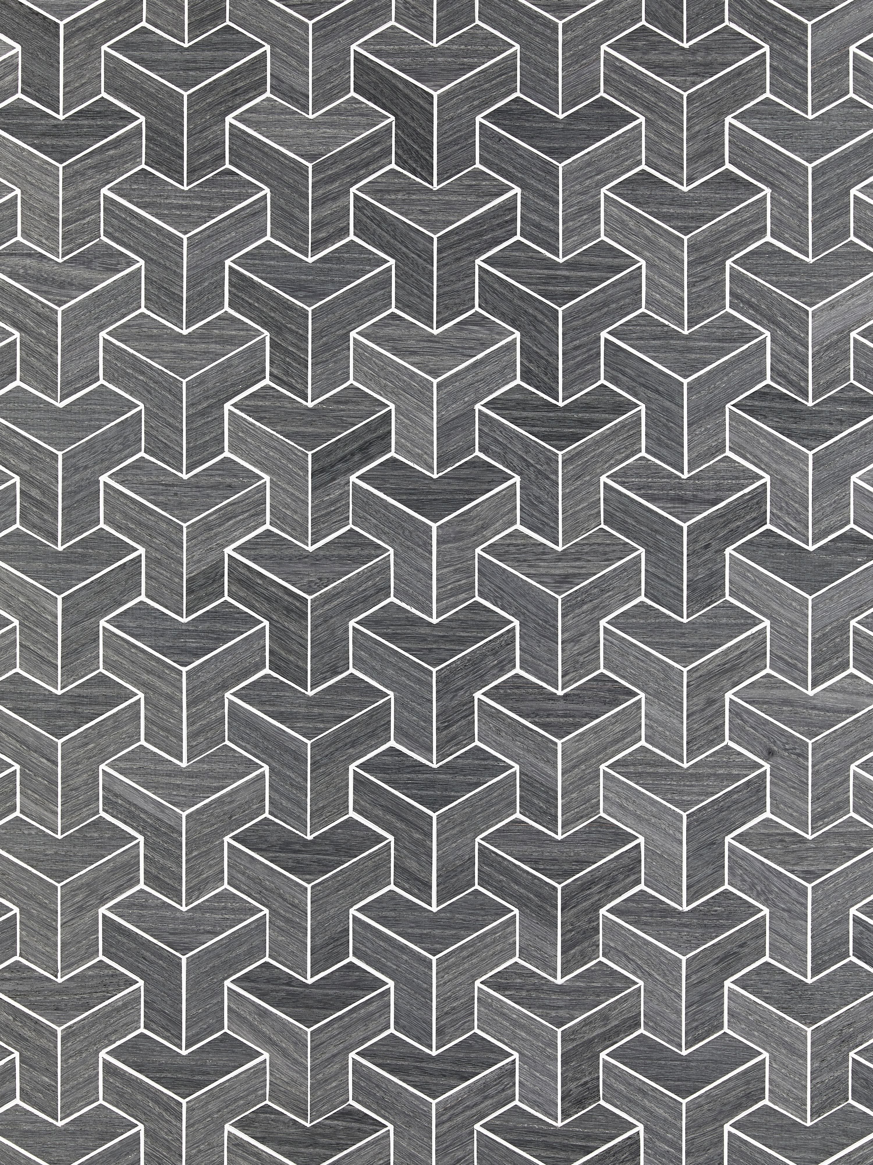 Forte Wood wallpaper in steel color - pattern number SC 0005WP88472 - by Scalamandre in the collection