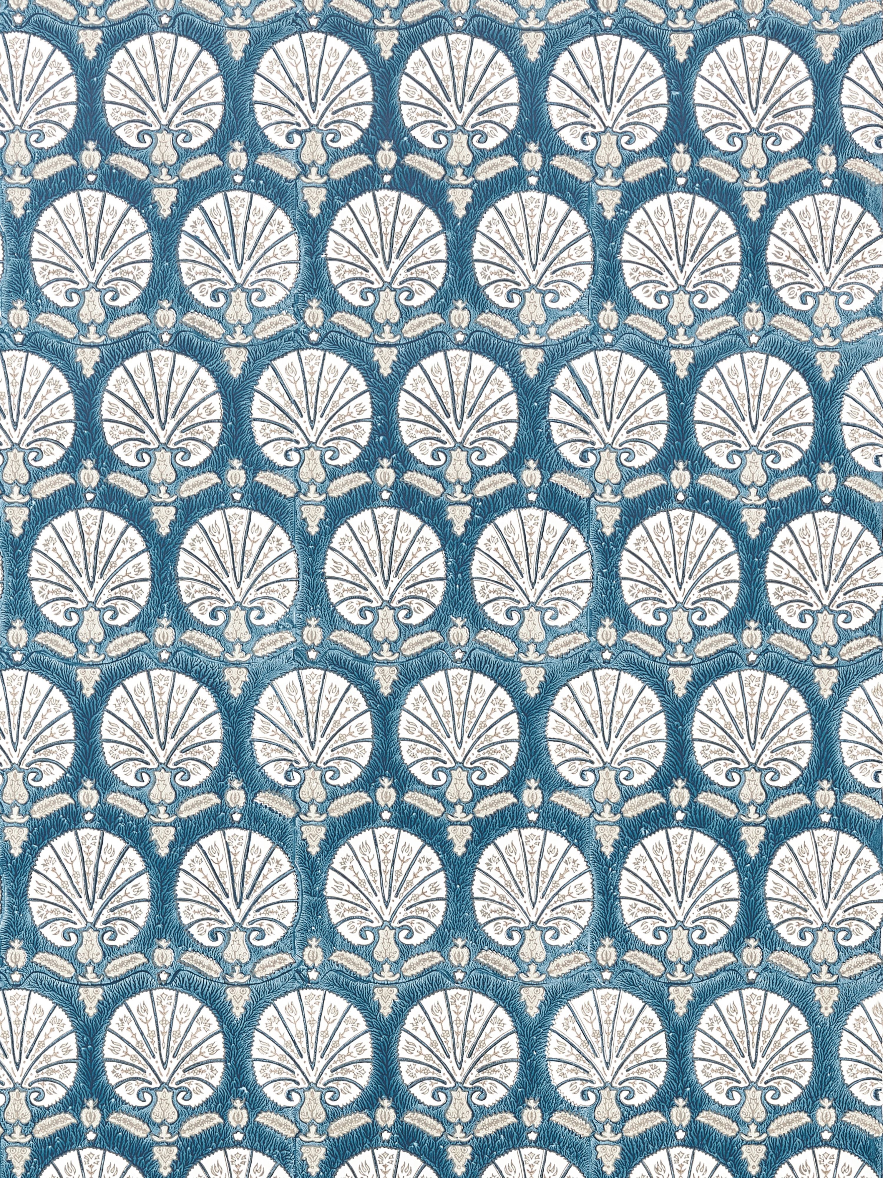 Karanfil Block Print wallpaper in indigo color - pattern number SC 0005WP88560 - by Scalamandre in the collection