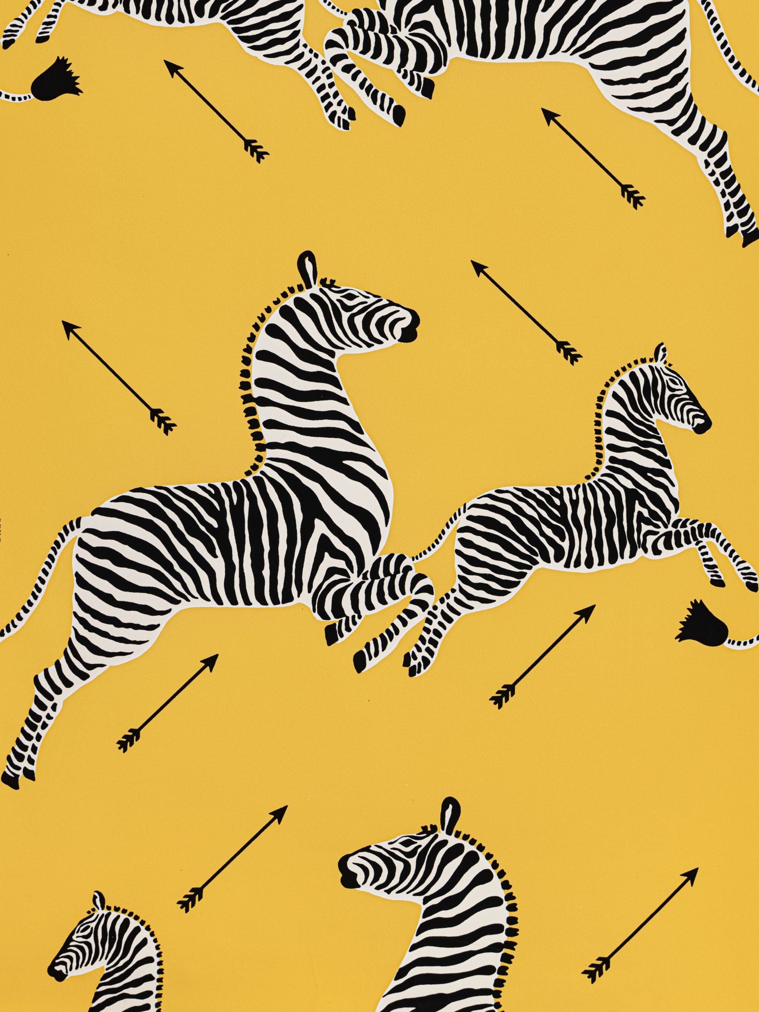Zebras Vinyl fabric in yellow color - pattern number SC 0006WP81388MV - by Scalamandre in the collection