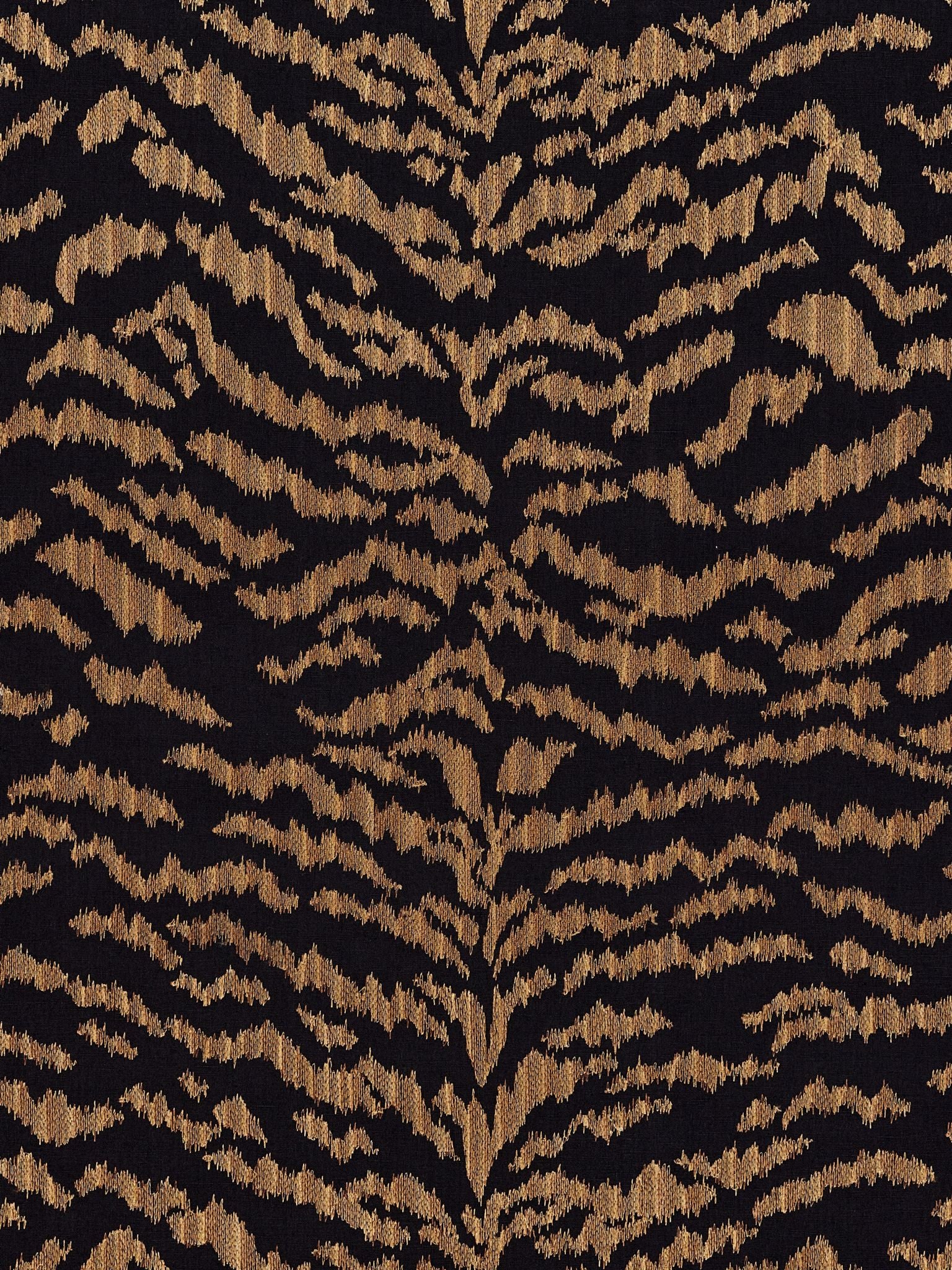 Tigress fabric in bronze on black color - pattern number SC 0006WP88506 - by Scalamandre in the collection