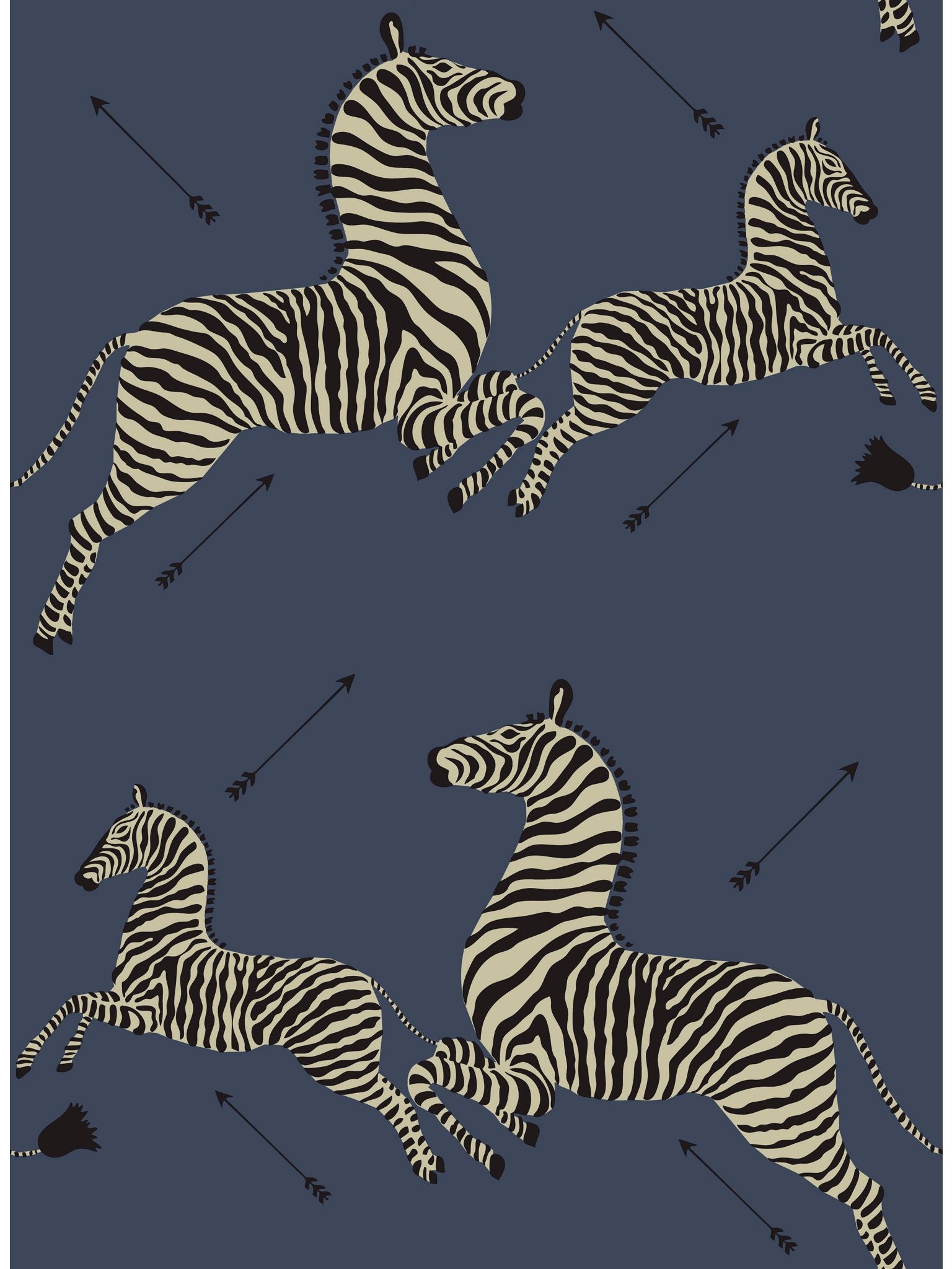 Zebras fabric in removable denim color - pattern number SC 0008WP81388PS - by Scalamandre in the collection