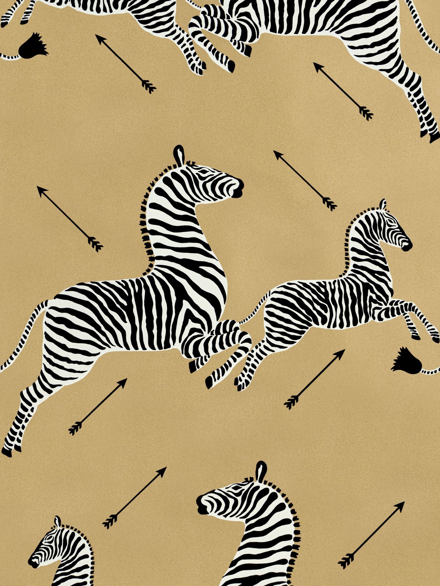Zebras Vinyl fabric in gold color - pattern number SC 0011WP81388MV - by Scalamandre in the collection