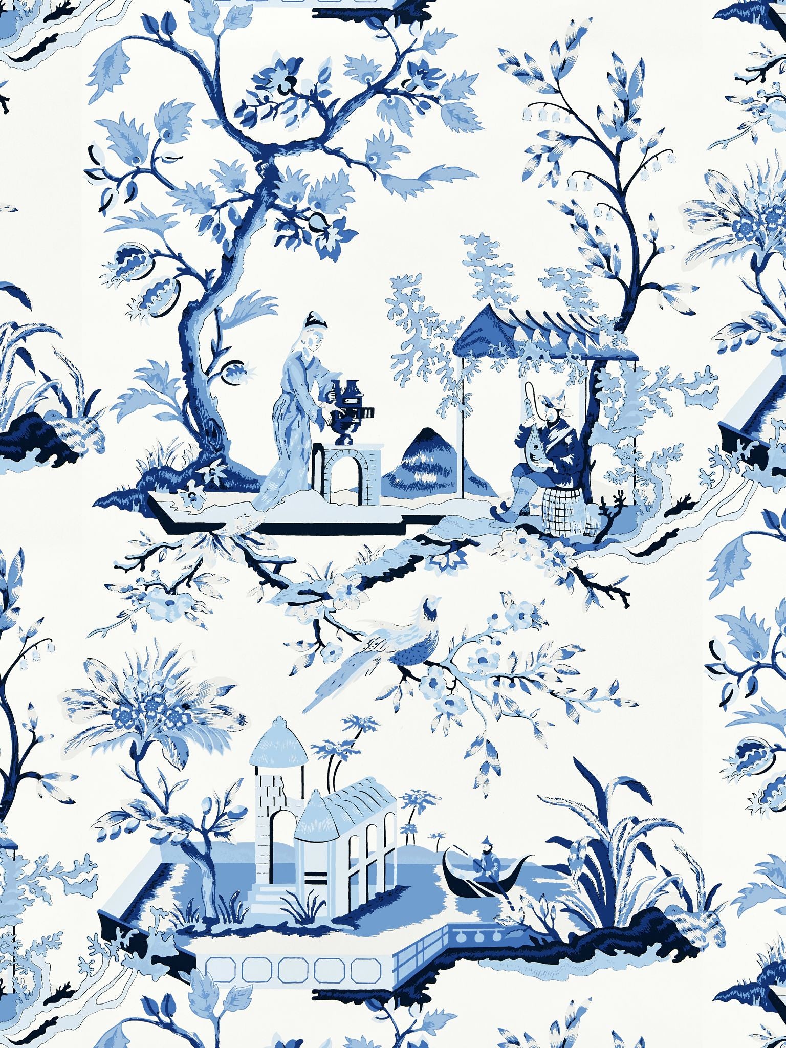 ChIn Ling fabric in porcelain color - pattern number SC 0012WP81212 - by Scalamandre in the collection