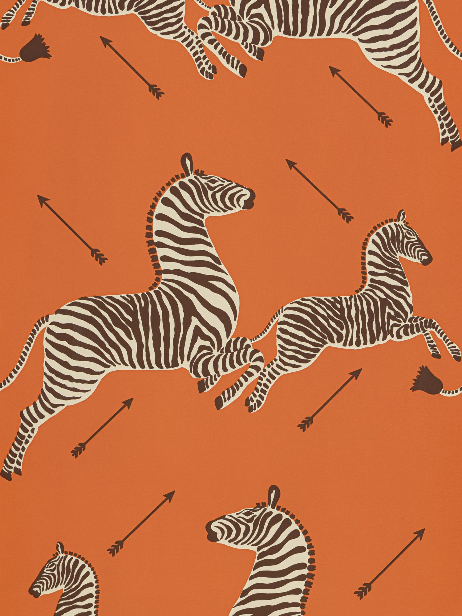 Zebras fabric in orange color - pattern number SC 0012WP81388M - by Scalamandre in the  collection