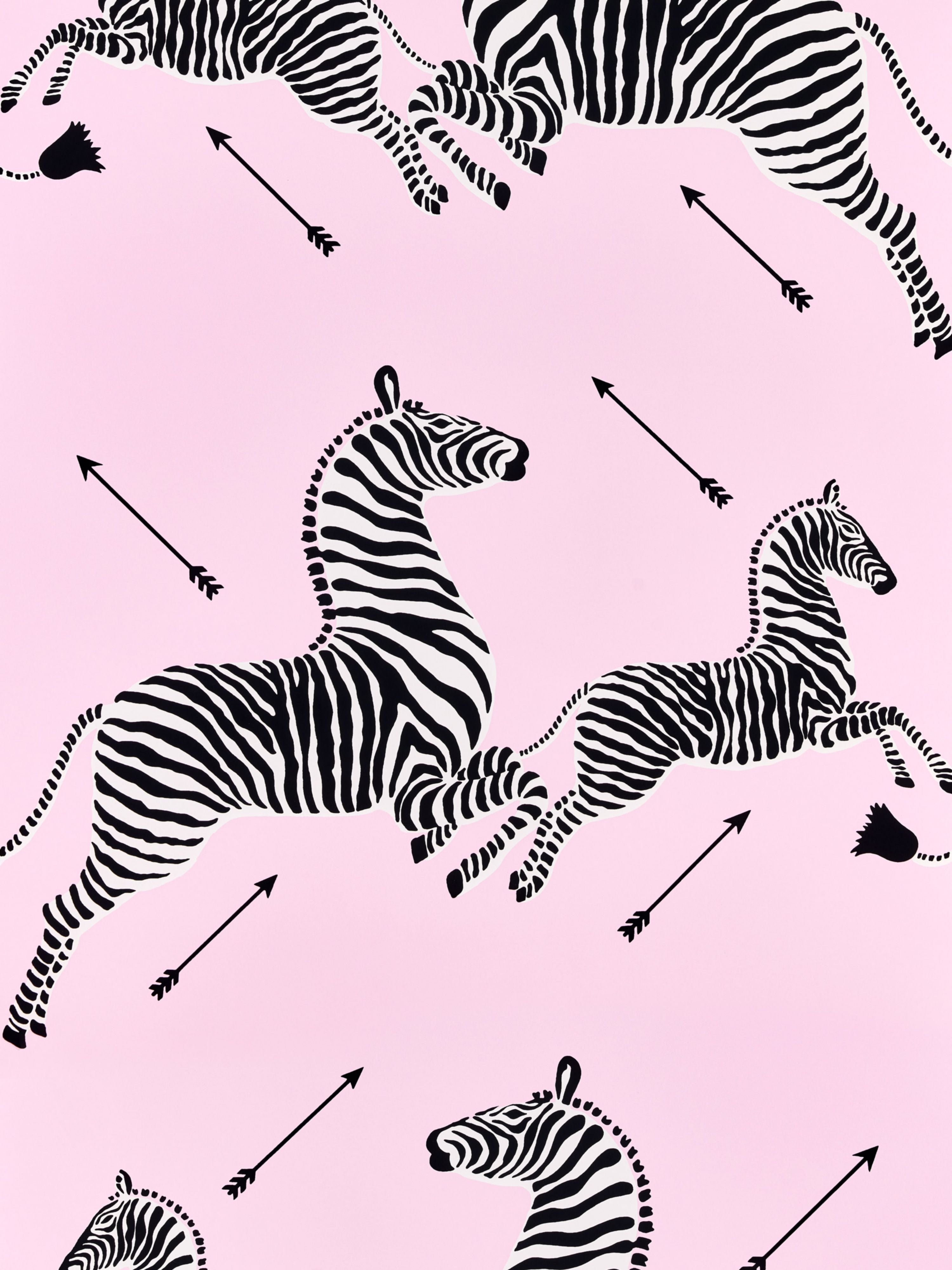 Zebras wallpaper in dahlia color - pattern number SC 0014WP81388M - by Scalamandre in the collection