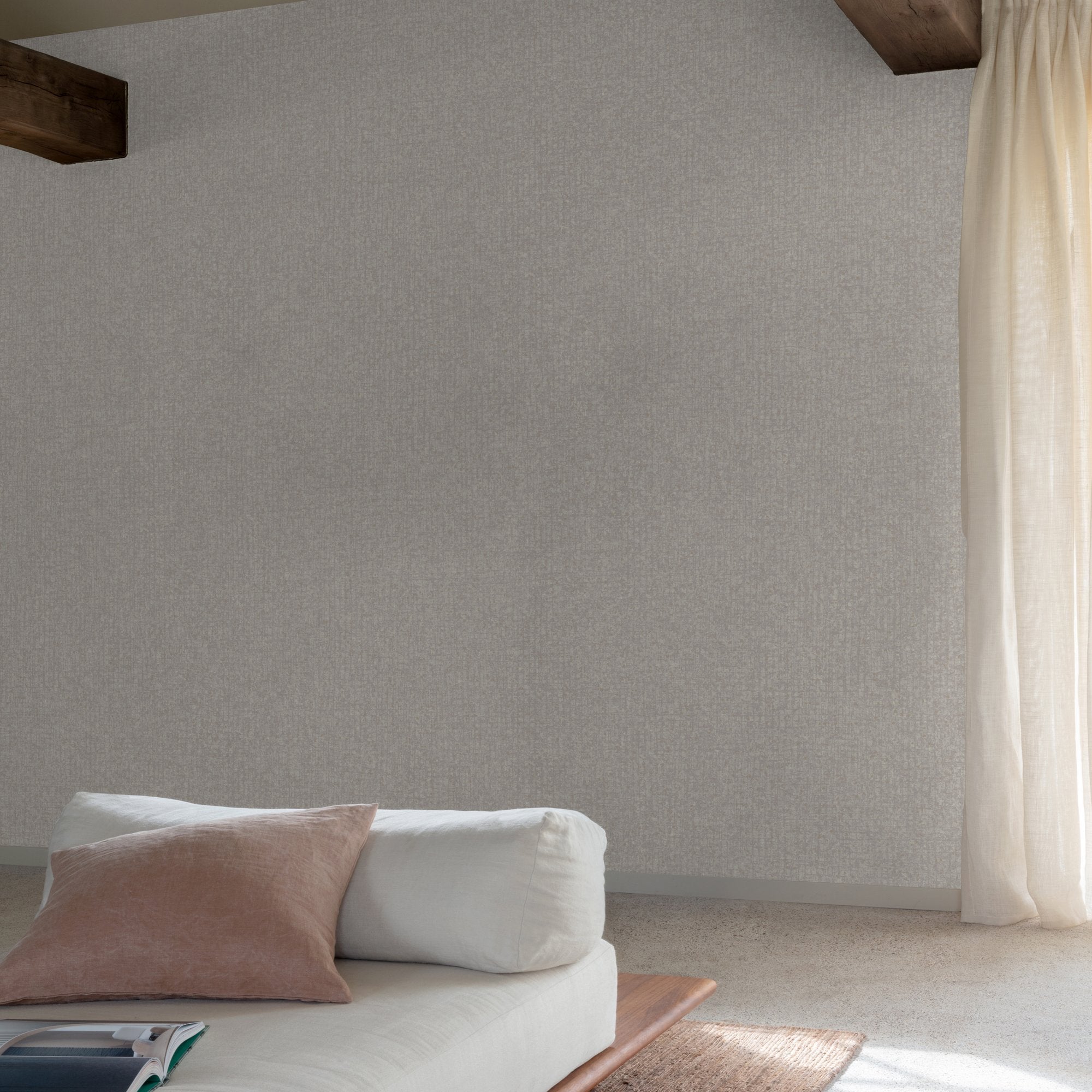 Stone plain Wallpaper in beige color - pattern number SF1104 - by Grandeco in the Surfaces collection