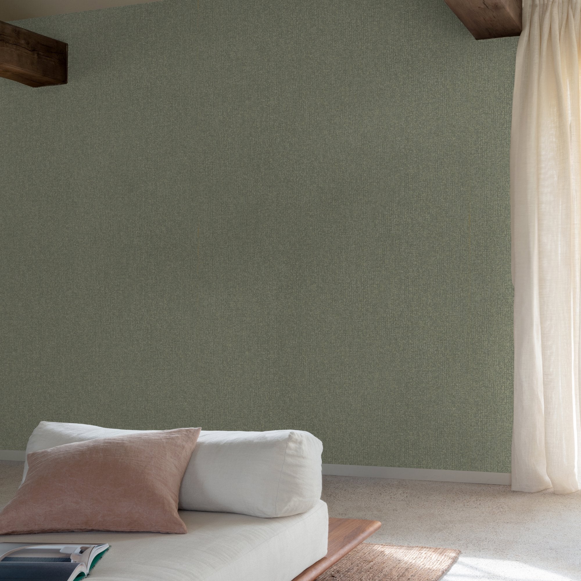 Stone plain Wallpaper in green color - pattern number SF1108 - by Grandeco in the Surfaces collection