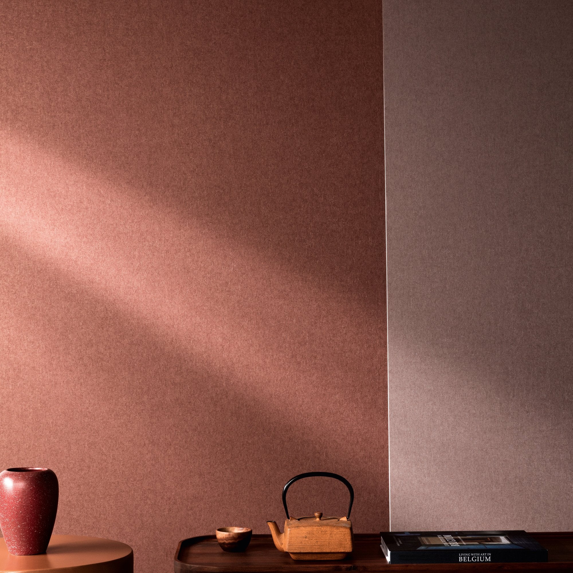 Faux Unis Natural Wallpaper in red color - pattern number SF1221 - by Grandeco in the Surfaces collection