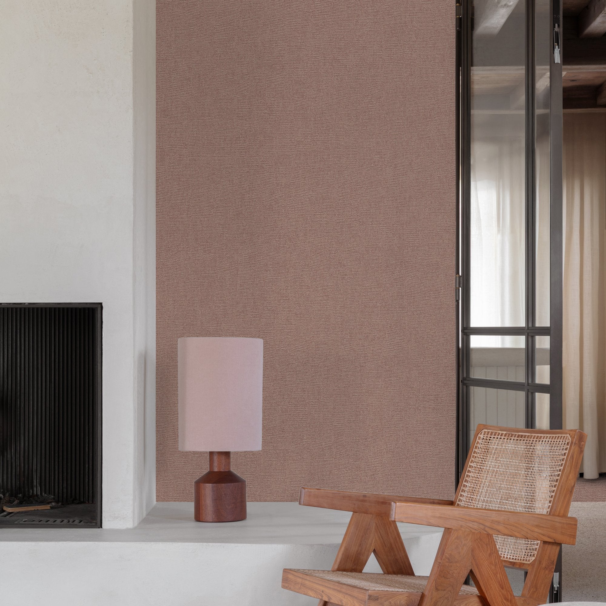 Faux Unis Natural Wallpaper in pink color - pattern number SF1231 - by Grandeco in the Surfaces collection