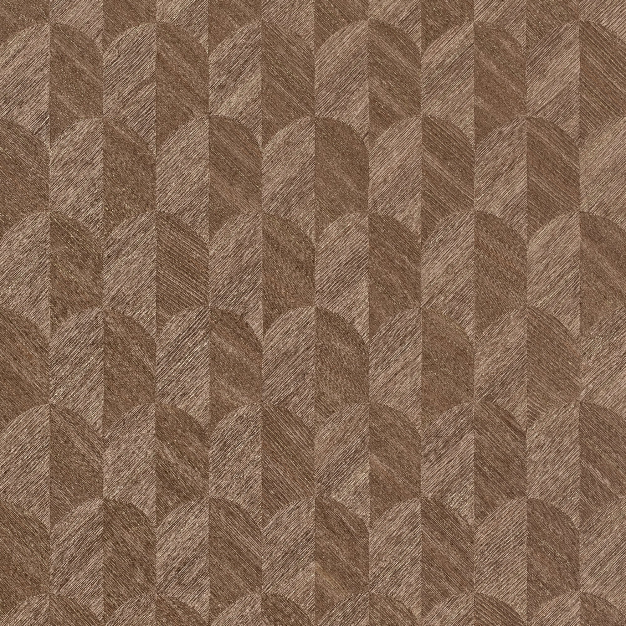 Geometric All-over Wallpaper in brown color - pattern number SF3239 - by Grandeco in the Surfaces collection