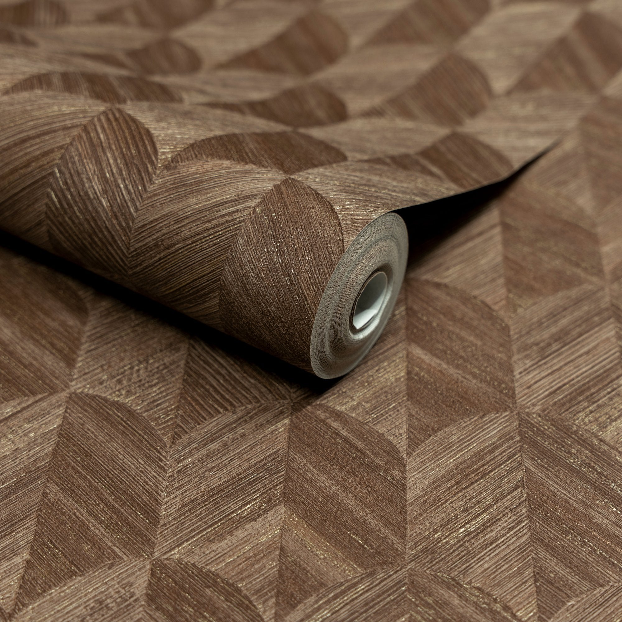 Geometric All-over Wallpaper in brown color - pattern number SF3239 - by Grandeco in the Surfaces collection