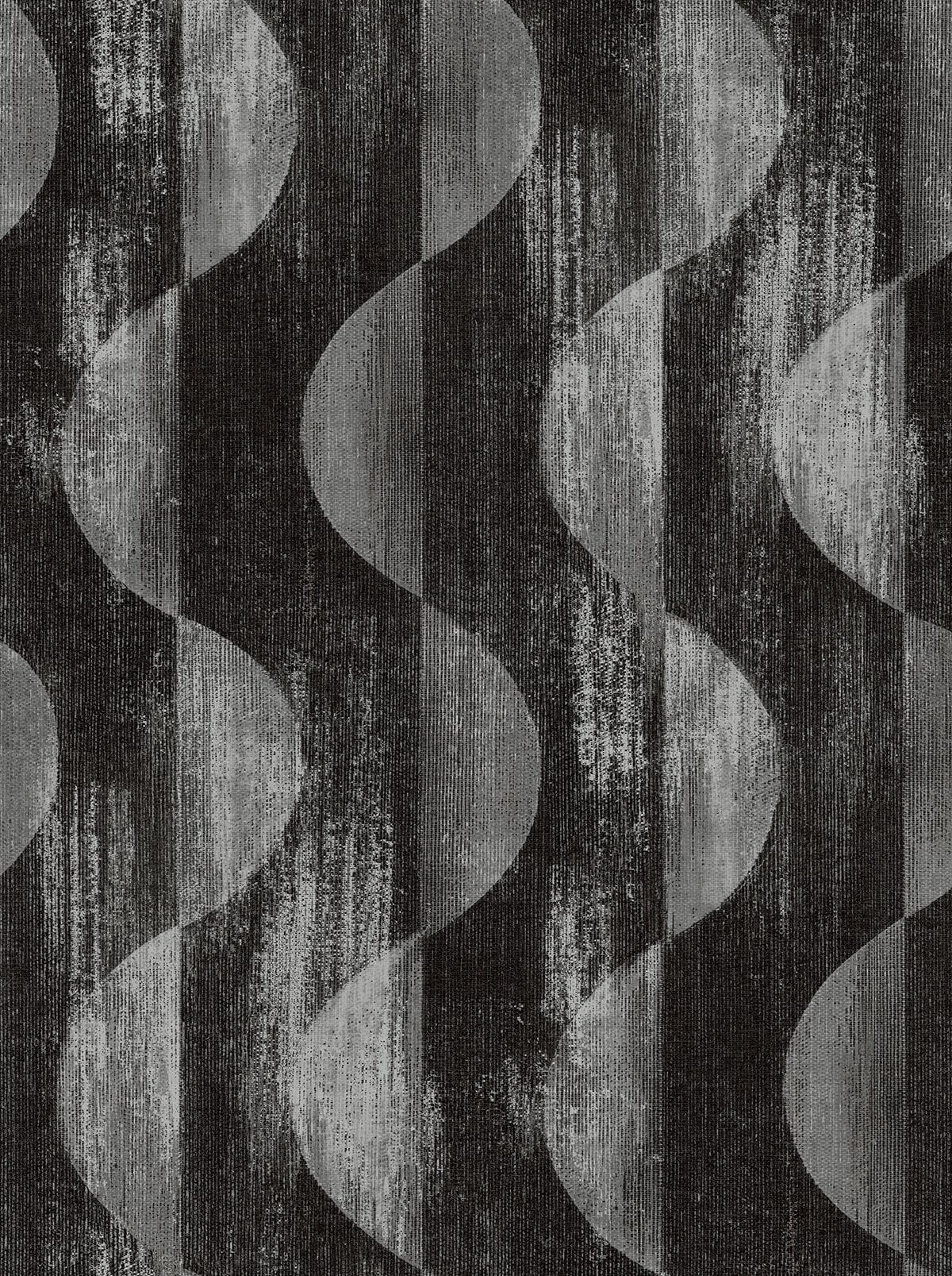 Half Circles Peel and Stick wallpaper in charcoal color - pattern number SG12700 - by NextWall in the Peel and Stick Wallpaper by Stacy Garcia Sojourn Collection 5 collection