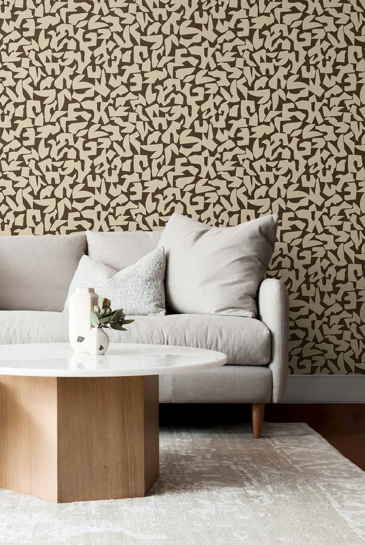 Graphic Geo Peel and Stick wallpaper in brown color - pattern number SG12806 - by NextWall in the Peel and Stick Wallpaper by Stacy Garcia Sojourn Collection 5 collection