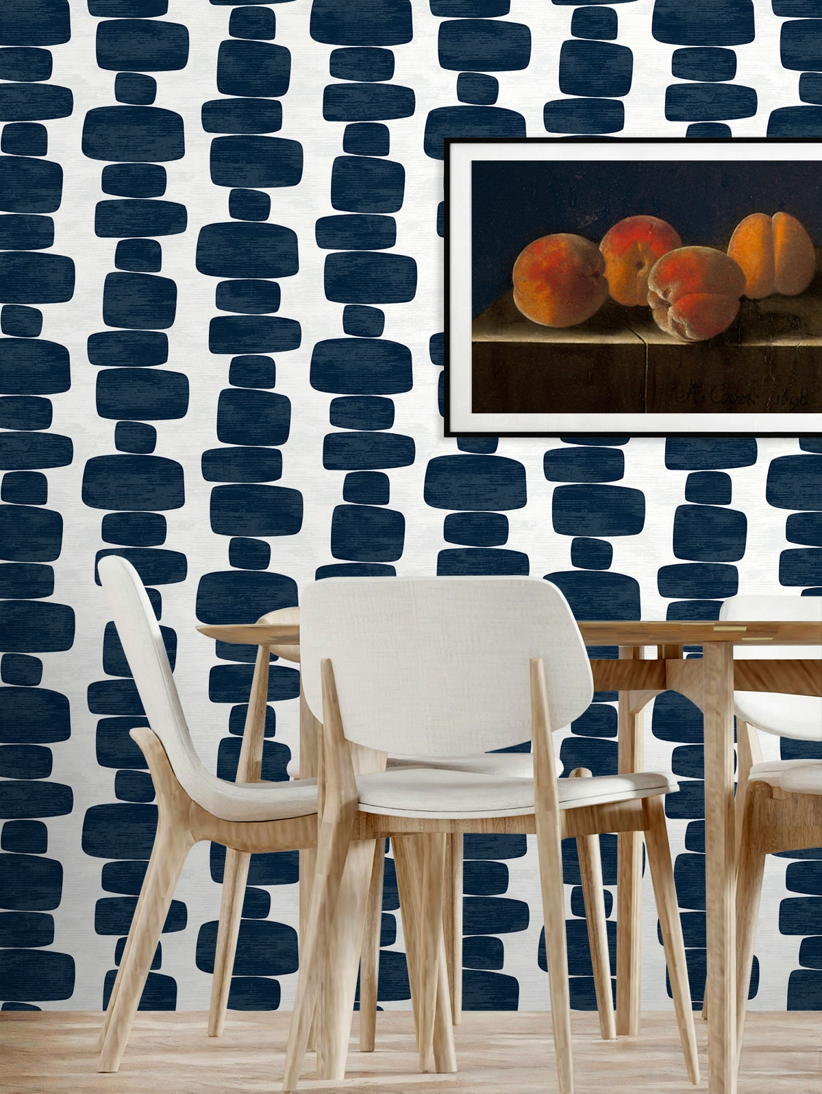 Stripe Block Peel and Stick wallpaper in blue color - pattern number SG12902 - by NextWall in the Peel and Stick Wallpaper by Stacy Garcia Sojourn Collection 5 collection