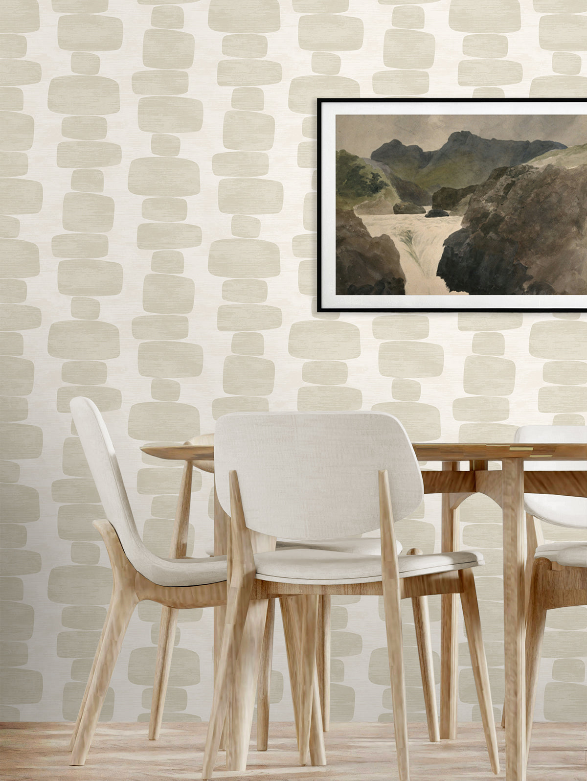 Stripe Block Peel and Stick wallpaper in beige color - pattern number SG12905 - by NextWall in the Peel and Stick Wallpaper by Stacy Garcia Sojourn Collection 5 collection