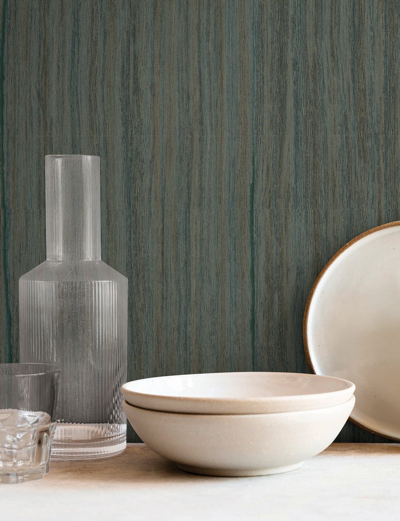 Wistman Stripe wallpaper in teal color - pattern number SI25715 - by York in the Signature Textures Resource Library Third Edition collection