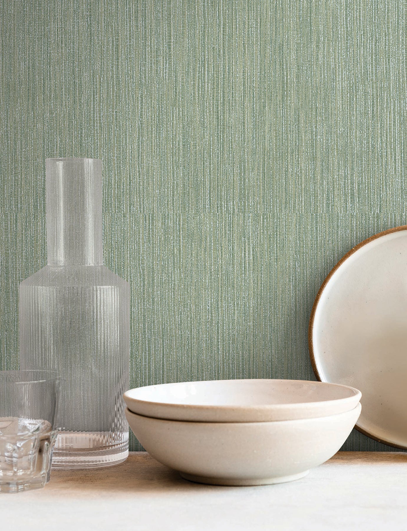 Washed Ramie wallpaper in sea glass color - pattern number SI25854 - by York in the Signature Textures Resource Library Third Edition collection