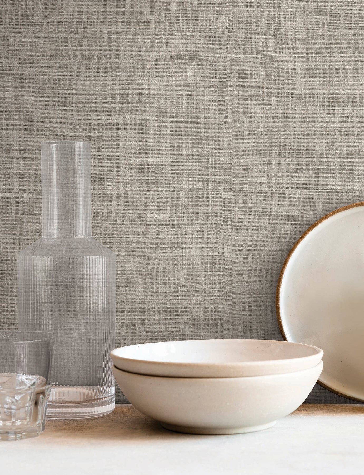 Lotus Silk wallpaper in ecru color - pattern number SI25871 - by York in the Signature Textures Resource Library Third Edition collection