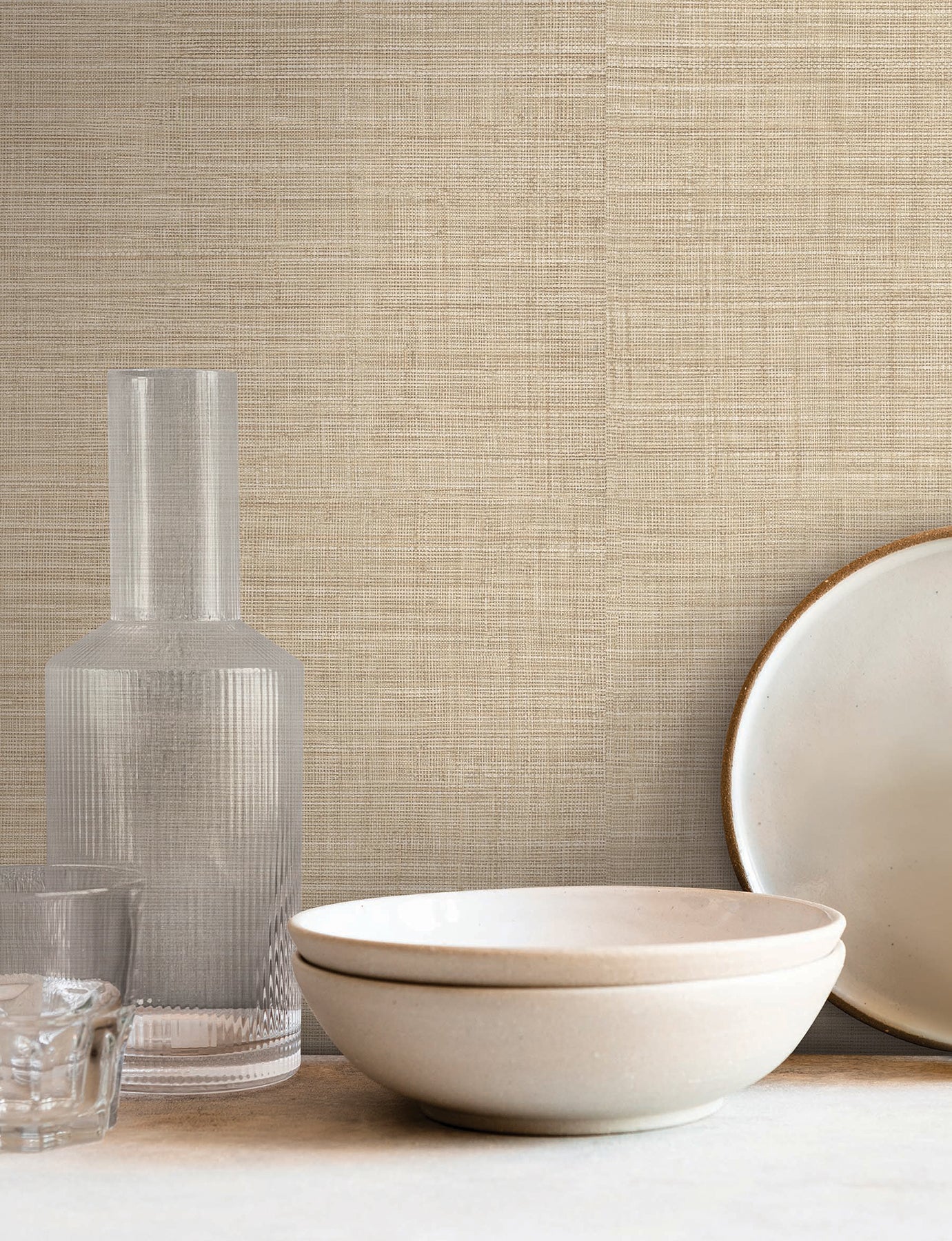 Lotus Silk wallpaper in wheat color - pattern number SI25872 - by York in the Signature Textures Resource Library Third Edition collection