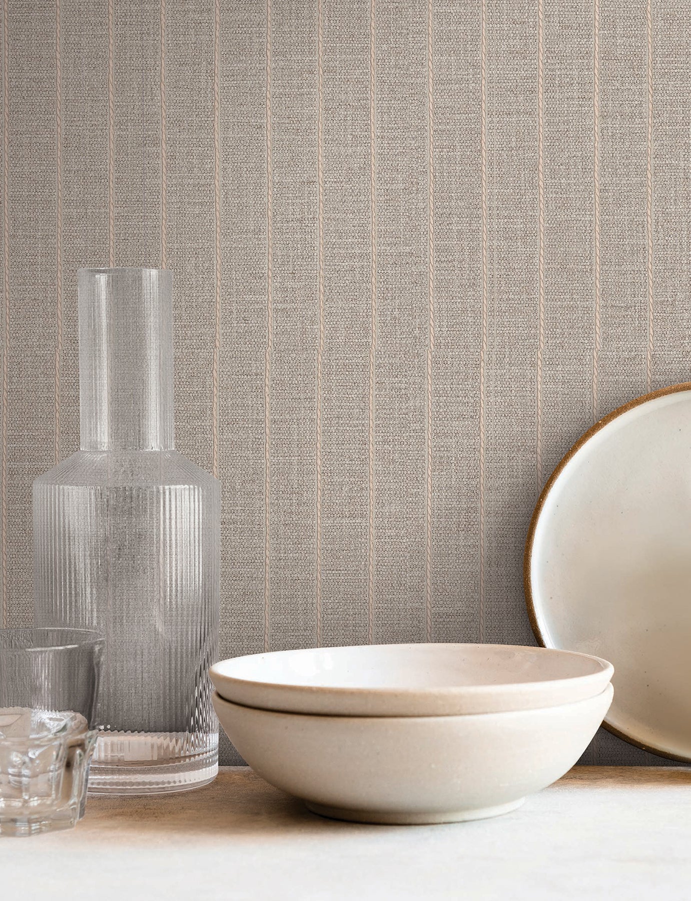 Cording Stripe wallpaper in smoke color - pattern number SI26124 - by York in the Signature Textures Resource Library Third Edition collection