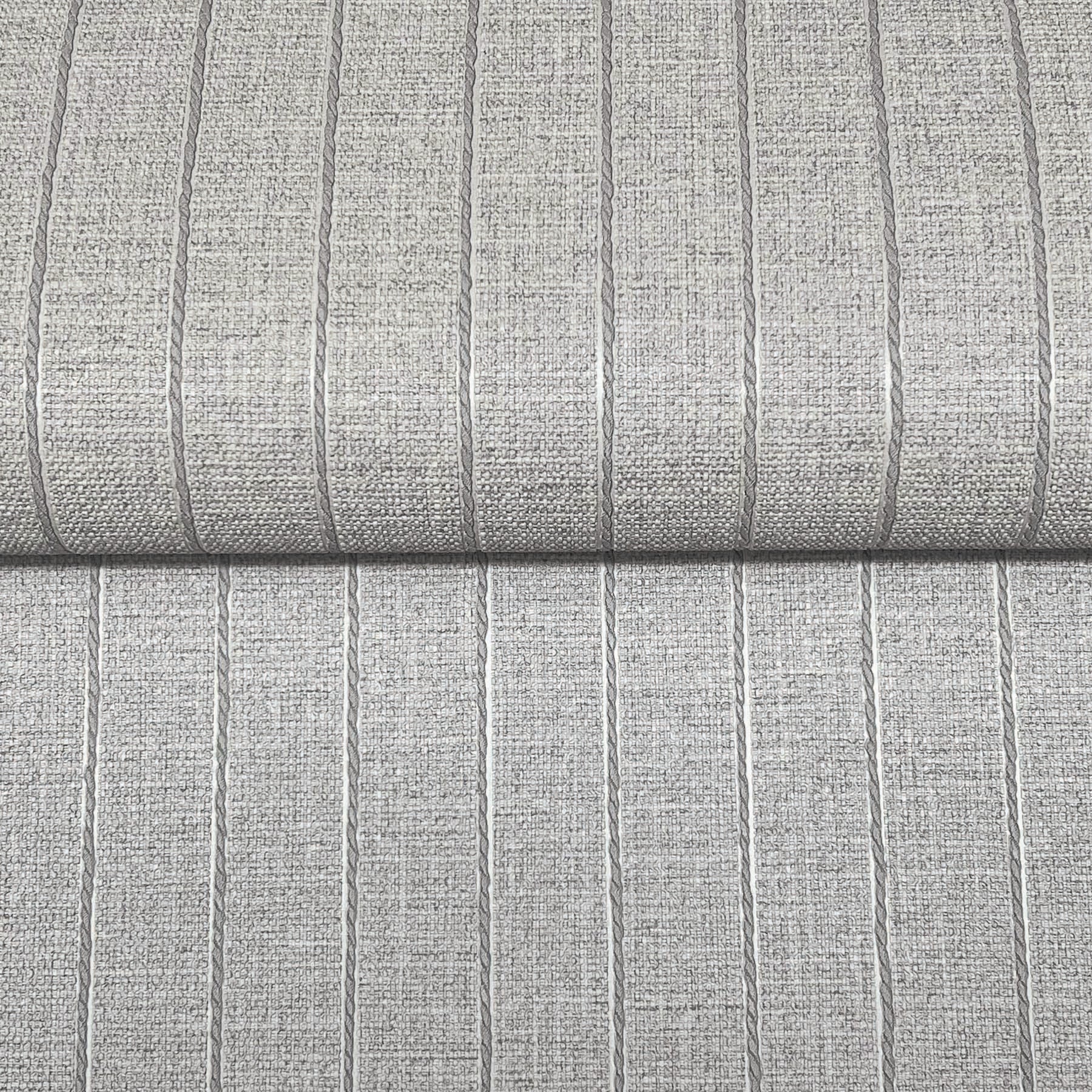 Cording Stripe wallpaper in dove grey color - pattern number SI26127 - by York in the Signature Textures Resource Library Third Edition collection