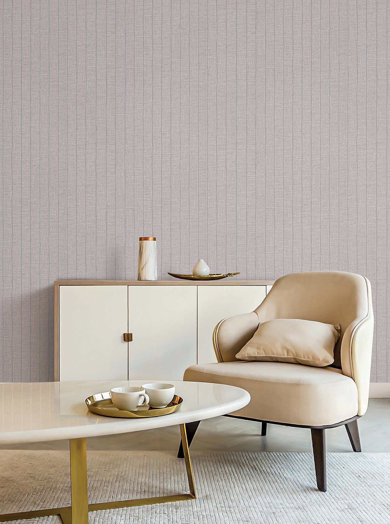 Cording Stripe wallpaper in dove grey color - pattern number SI26127 - by York in the Signature Textures Resource Library Third Edition collection