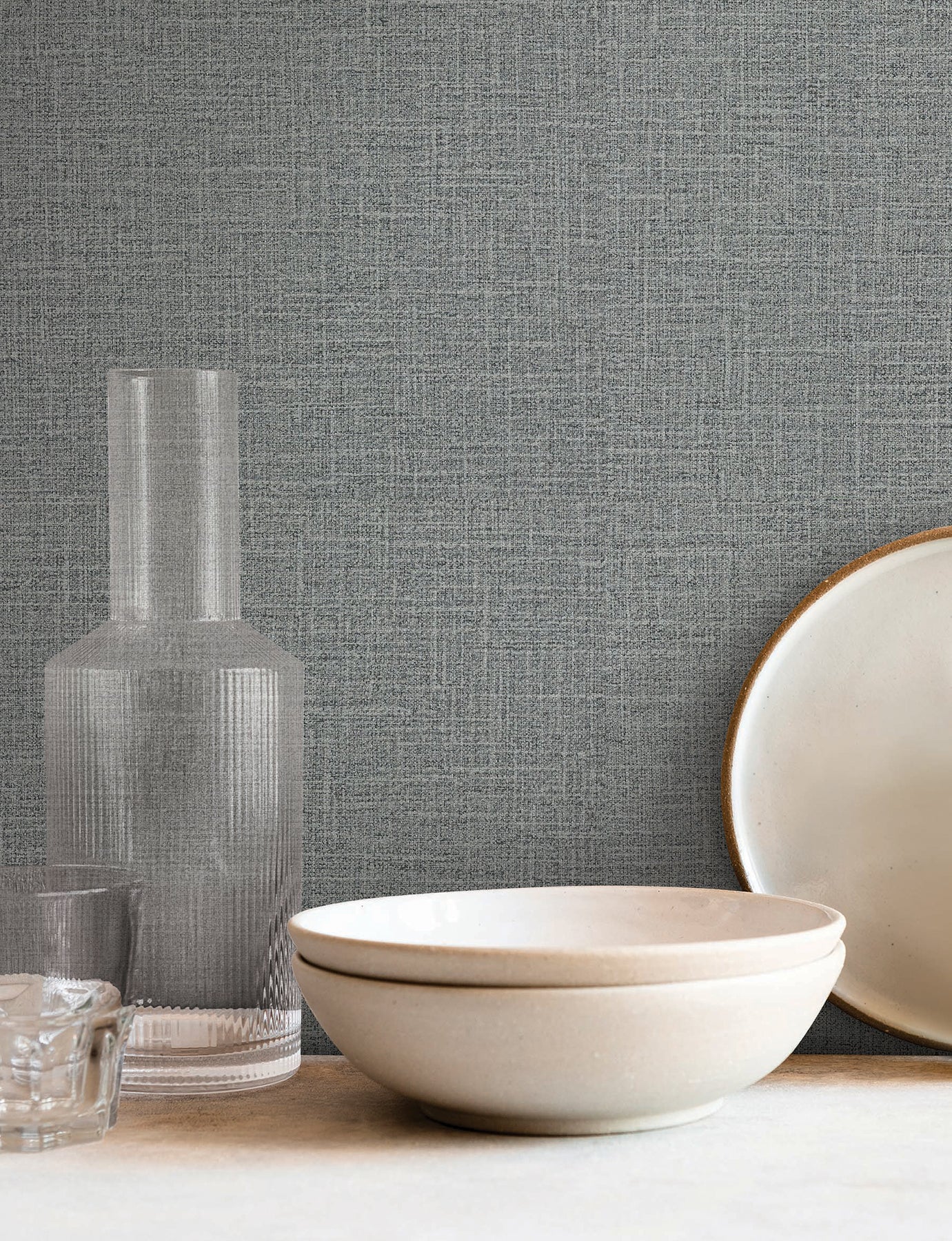 Loom wallpaper in silver color - pattern number SI26141 - by York in the Signature Textures Resource Library Third Edition collection