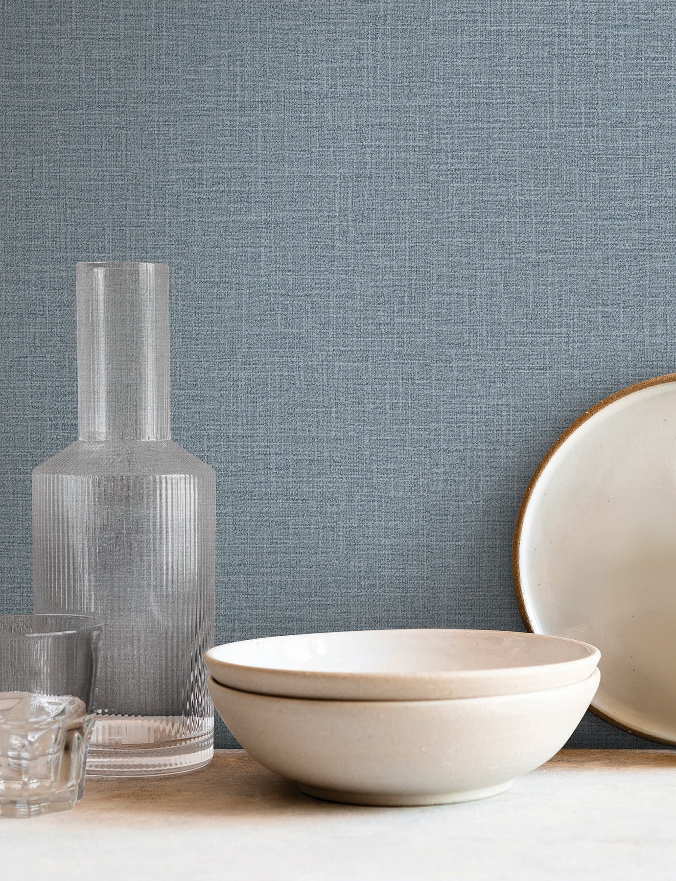 Loom wallpaper in sky blue color - pattern number SI26158 - by York in the Signature Textures Resource Library Third Edition collection