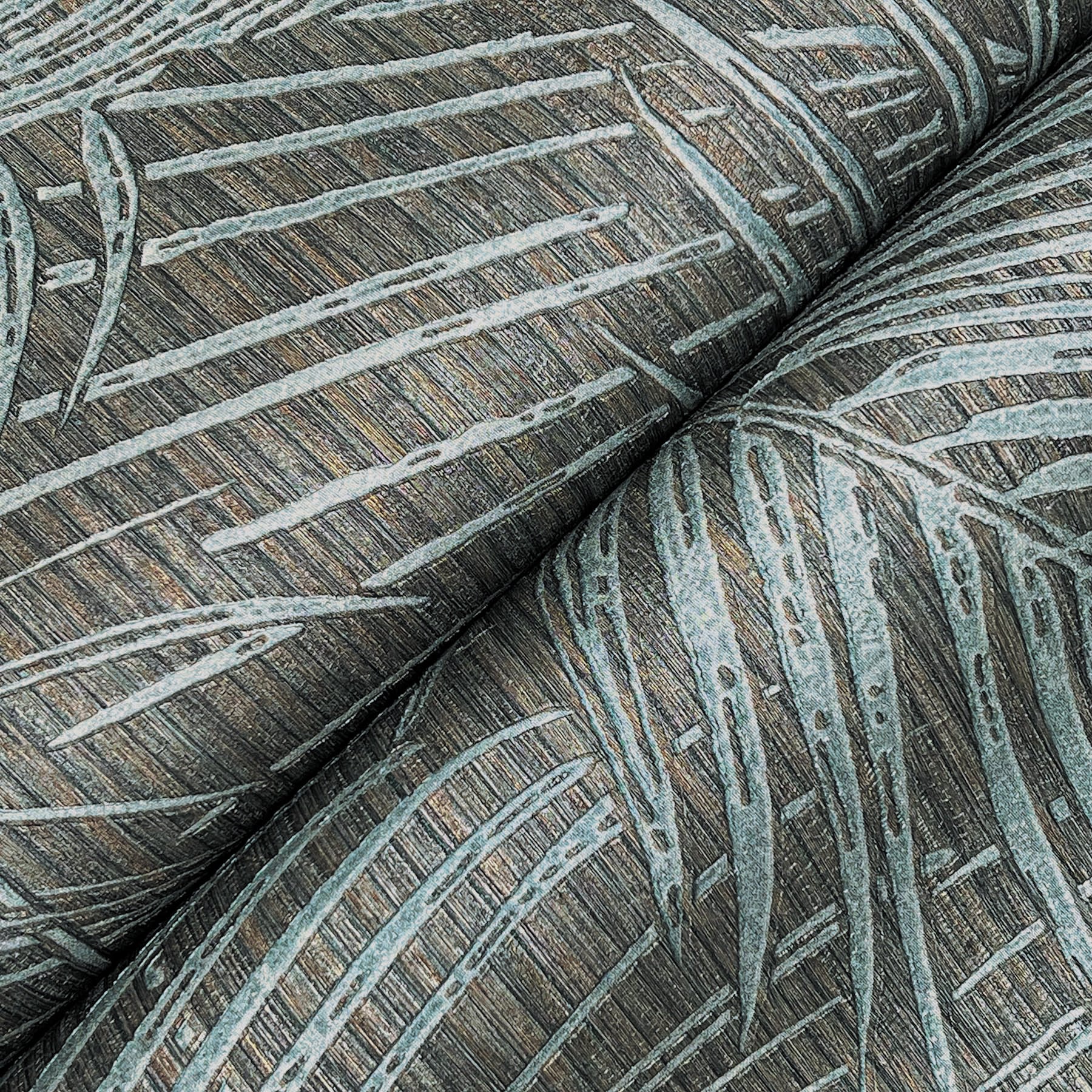 Della Palm wallpaper in blue multi color - pattern number SI50610 - by York in the Signature Textures Resource Library Third Edition collection