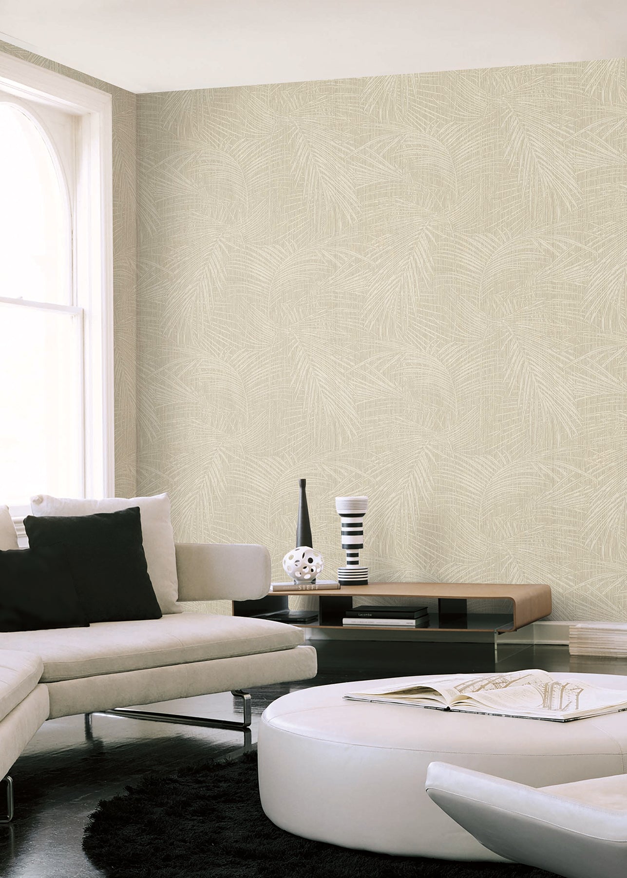Della Palm wallpaper in shell color - pattern number SI50611 - by York in the Signature Textures Resource Library Third Edition collection