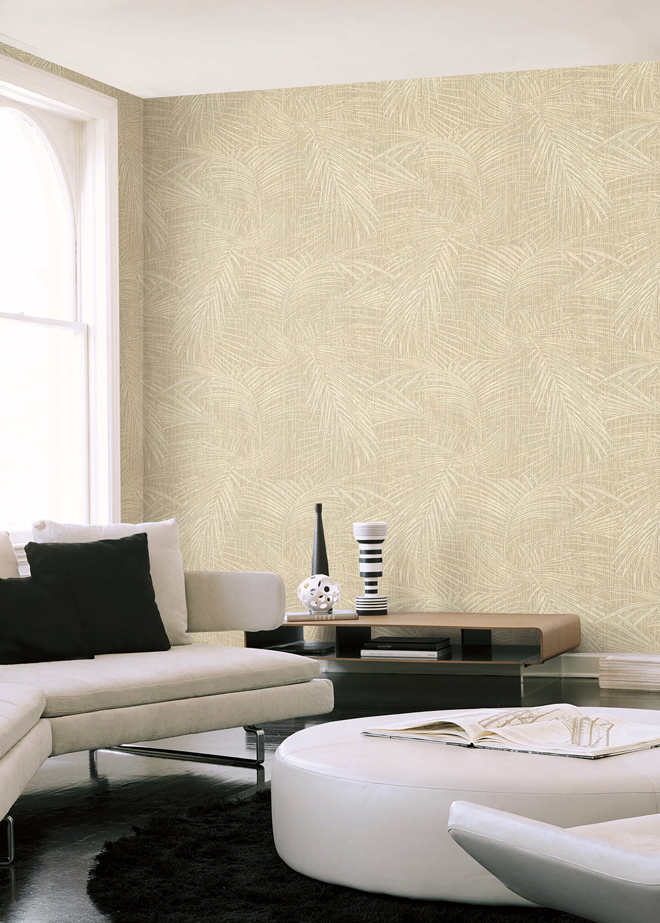 Della Palm wallpaper in wheat color - pattern number SI50614 - by York in the Signature Textures Resource Library Third Edition collection