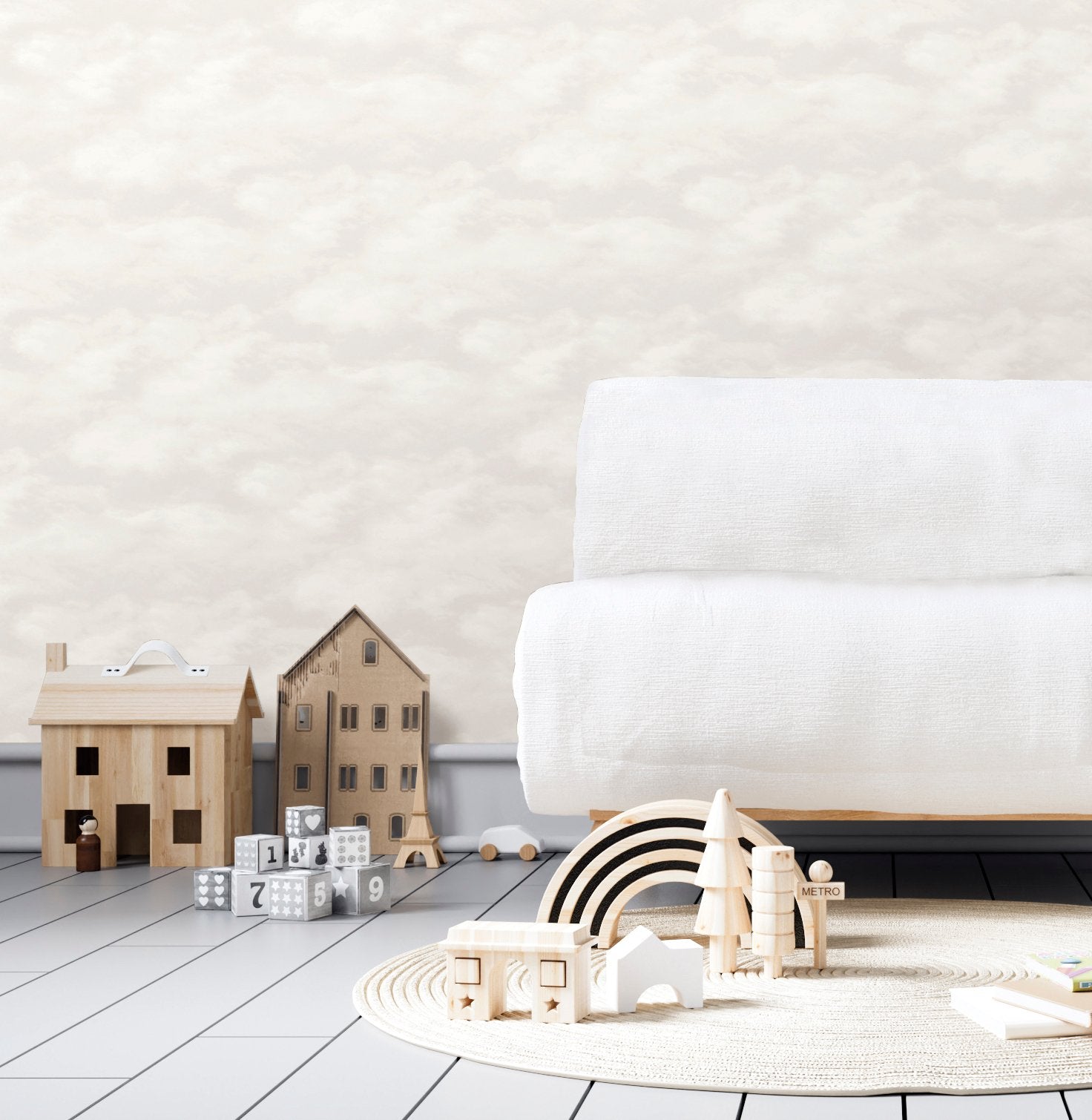 Cloud Natural wallpaper in beige color - pattern number SS21248 - by Galerie in the Style Sisters collection