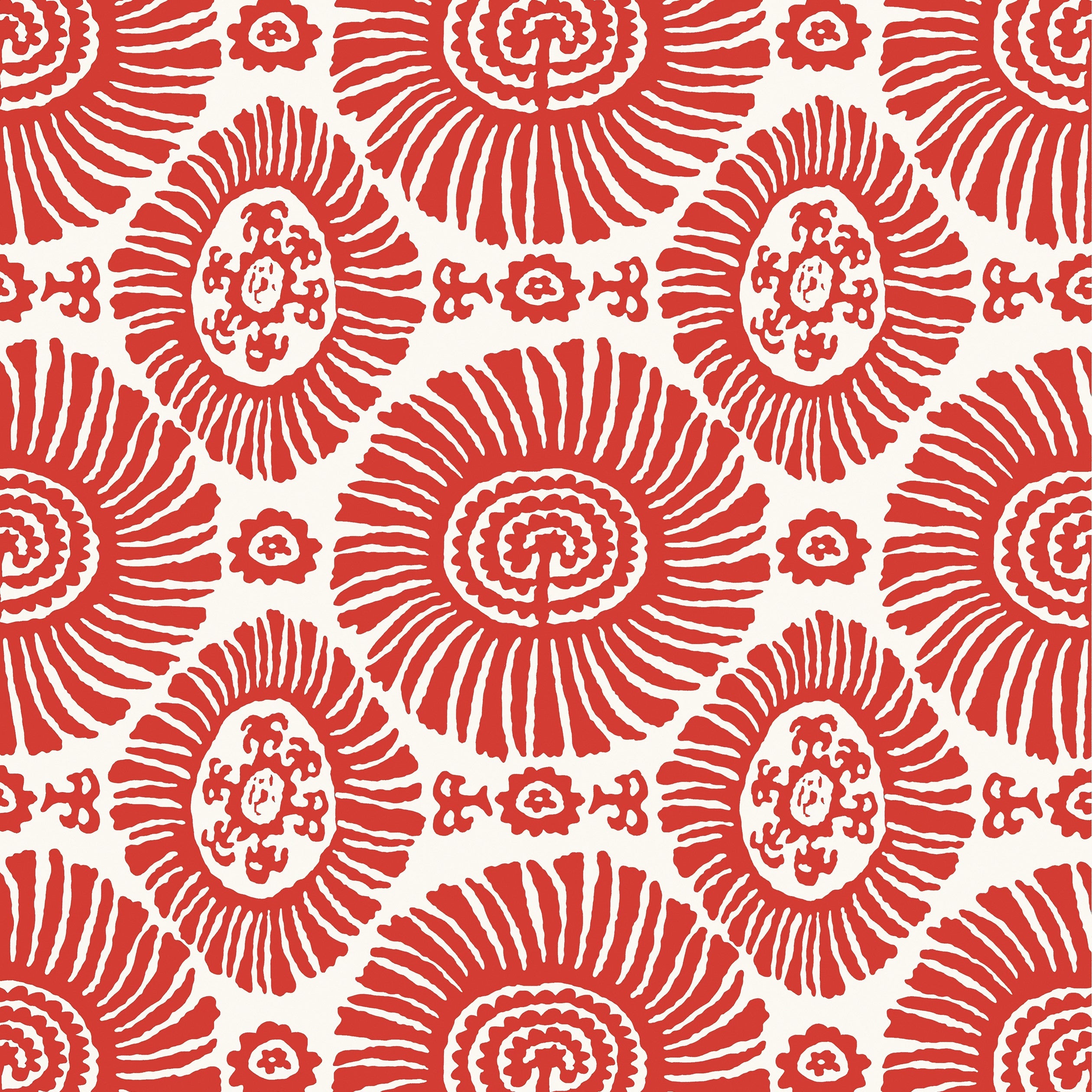 Solis fabric in coral color - pattern number T10080 - by Thibaut in the Tropics collection