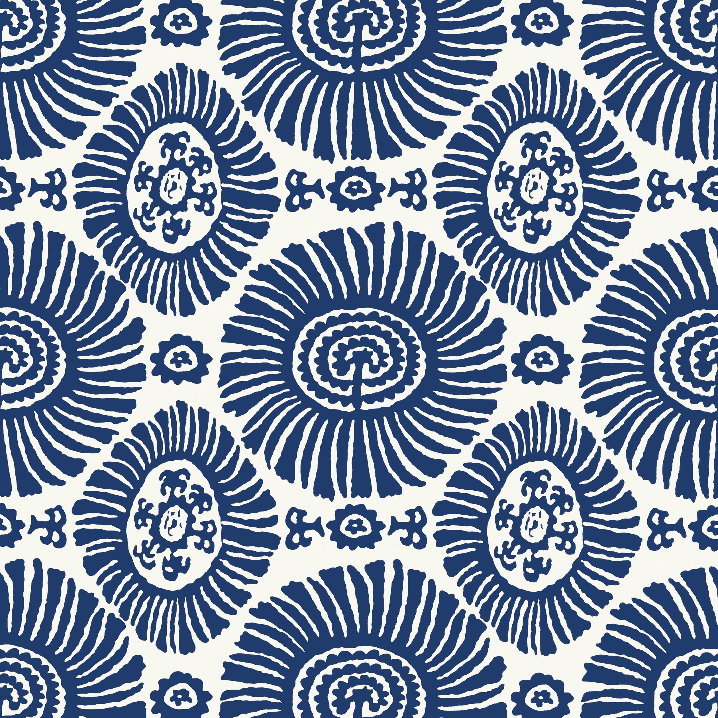 Solis fabric in navy color - pattern number T10083 - by Thibaut in the Tropics collection
