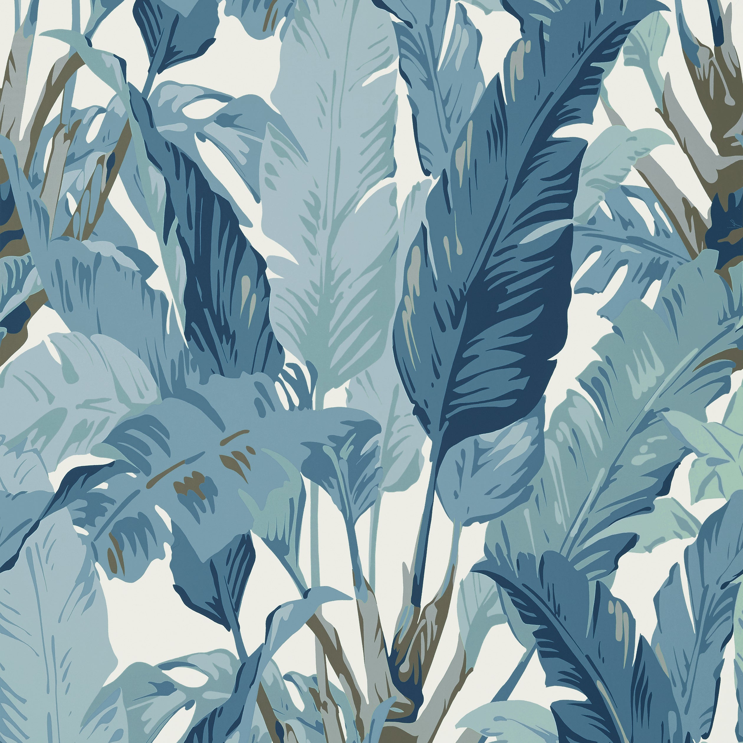 Travelers Palm wallpaper in spa blue color - pattern number T10128 - by Thibaut in the Tropics collection