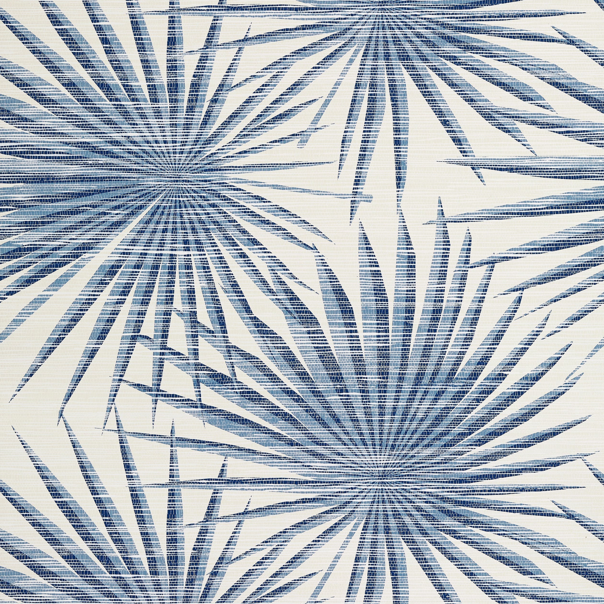 Palm Frond fabric in navy and white color - pattern number T10144 - by Thibaut in the Tropics collection