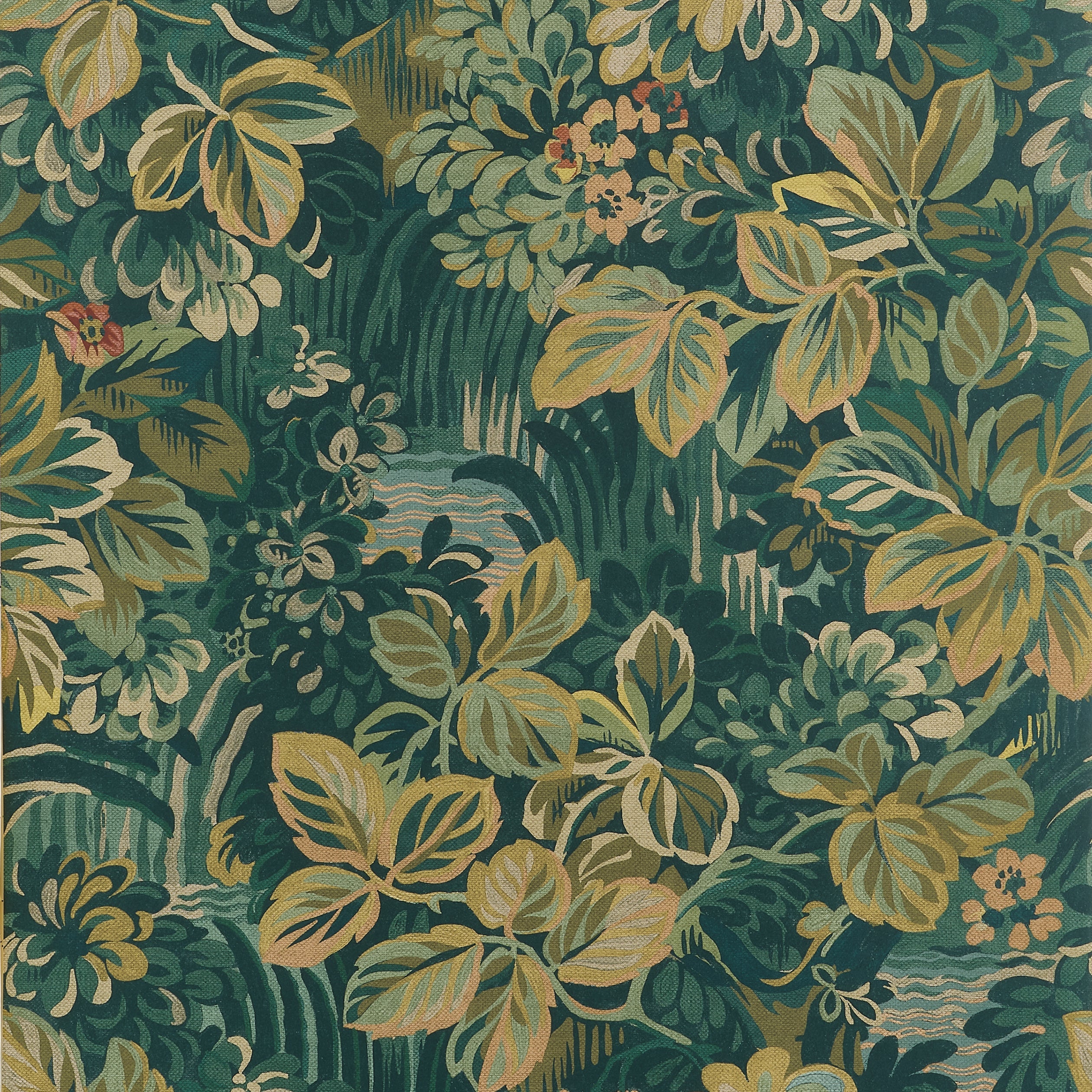 Night Garden wallpaper in peacock color - pattern number T10530 - by Thibaut in the Boxwood collection