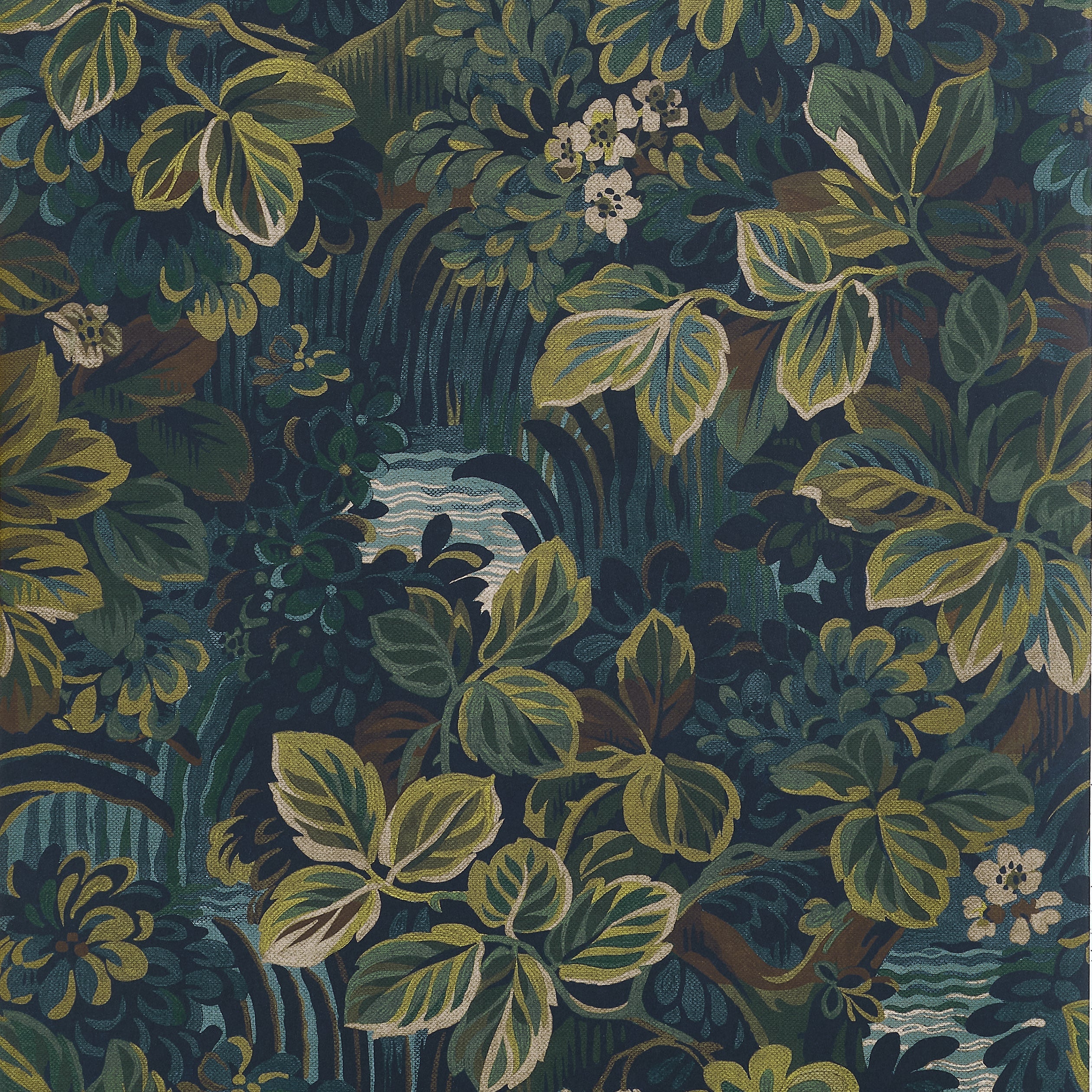 Night Garden wallpaper in midnight color - pattern number T10531 - by Thibaut in the Boxwood collection
