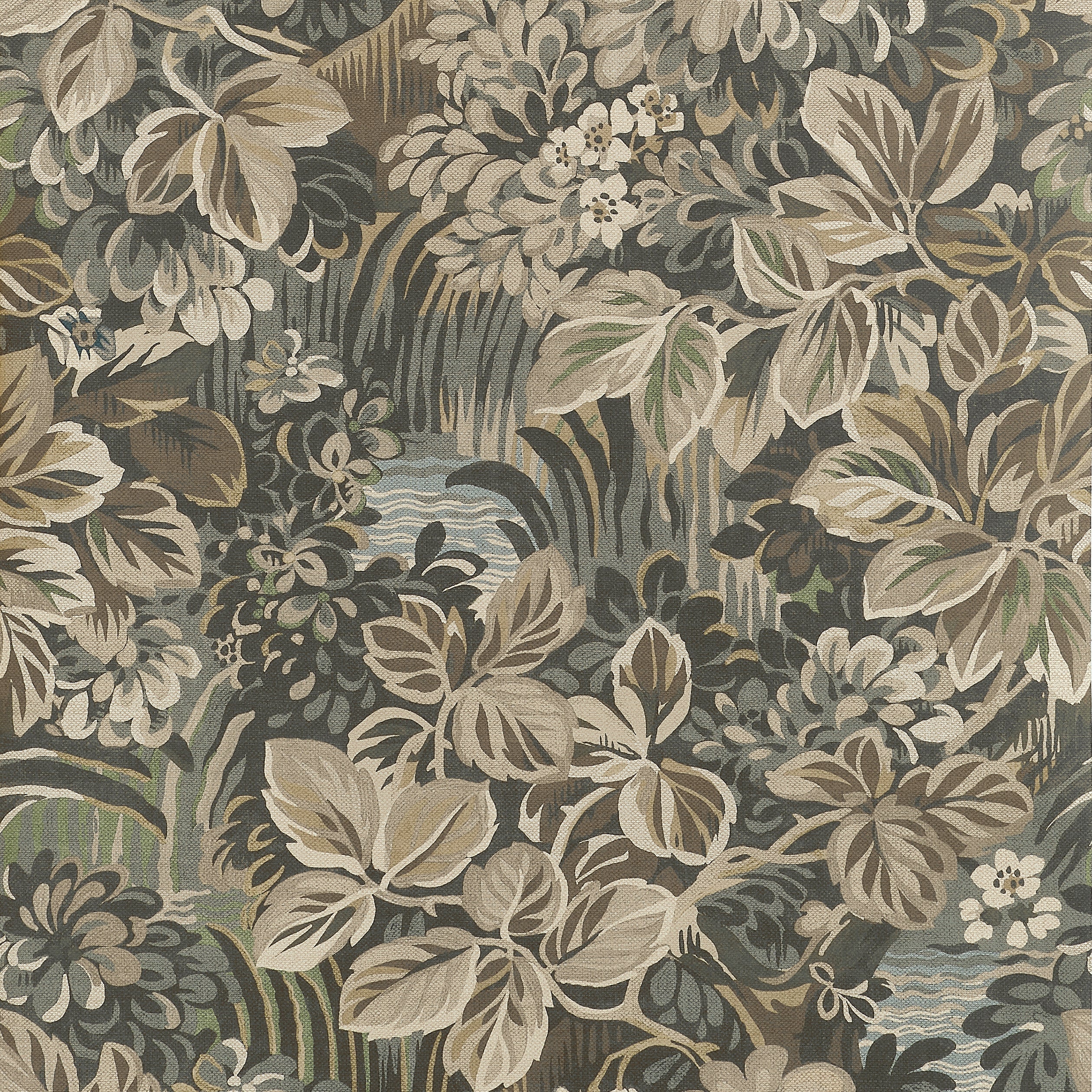 Night Garden wallpaper in brown color - pattern number T10532 - by Thibaut in the Boxwood collection