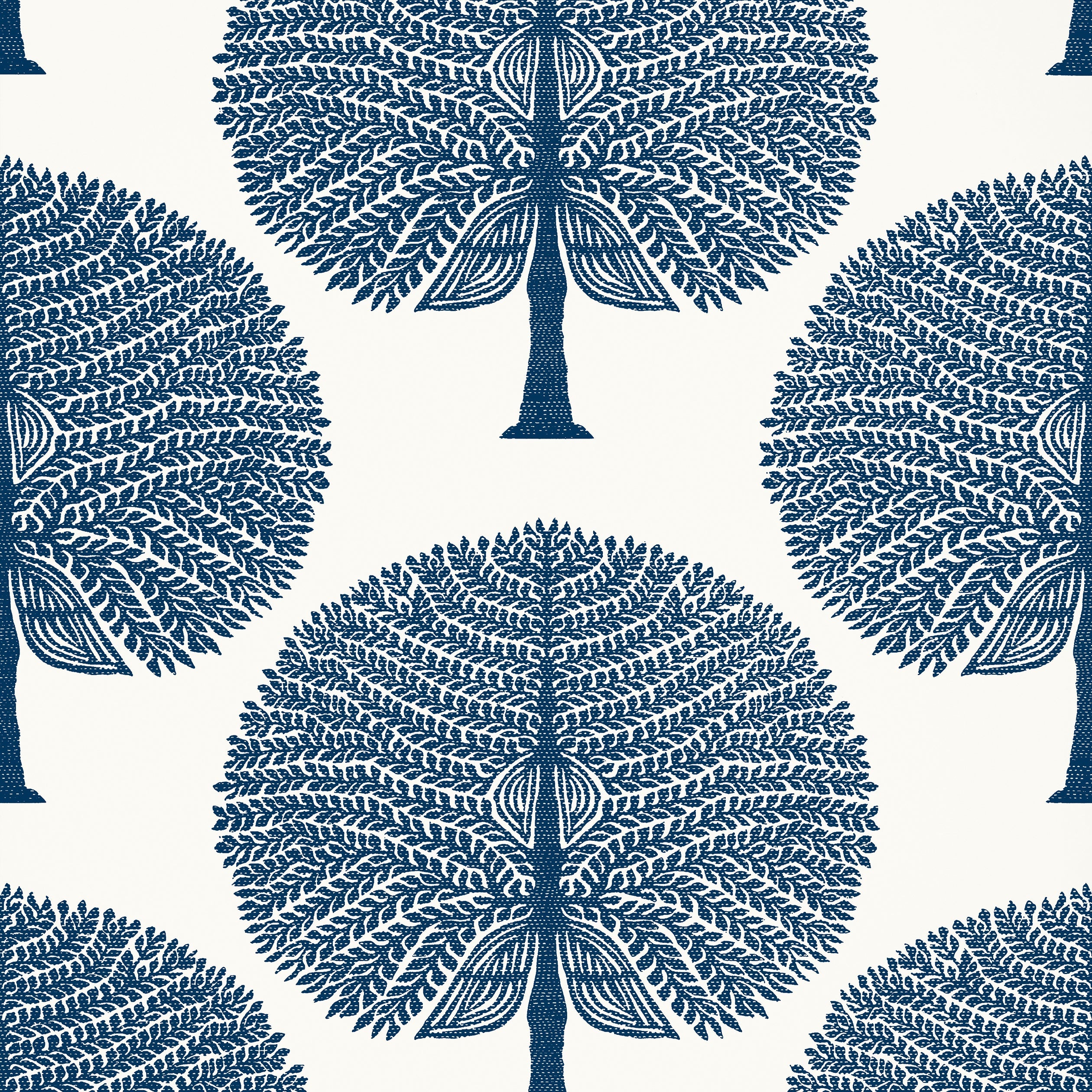 Mulberry Tree fabric in navy color - pattern number T10603 - by Thibaut in the Ceylon collection