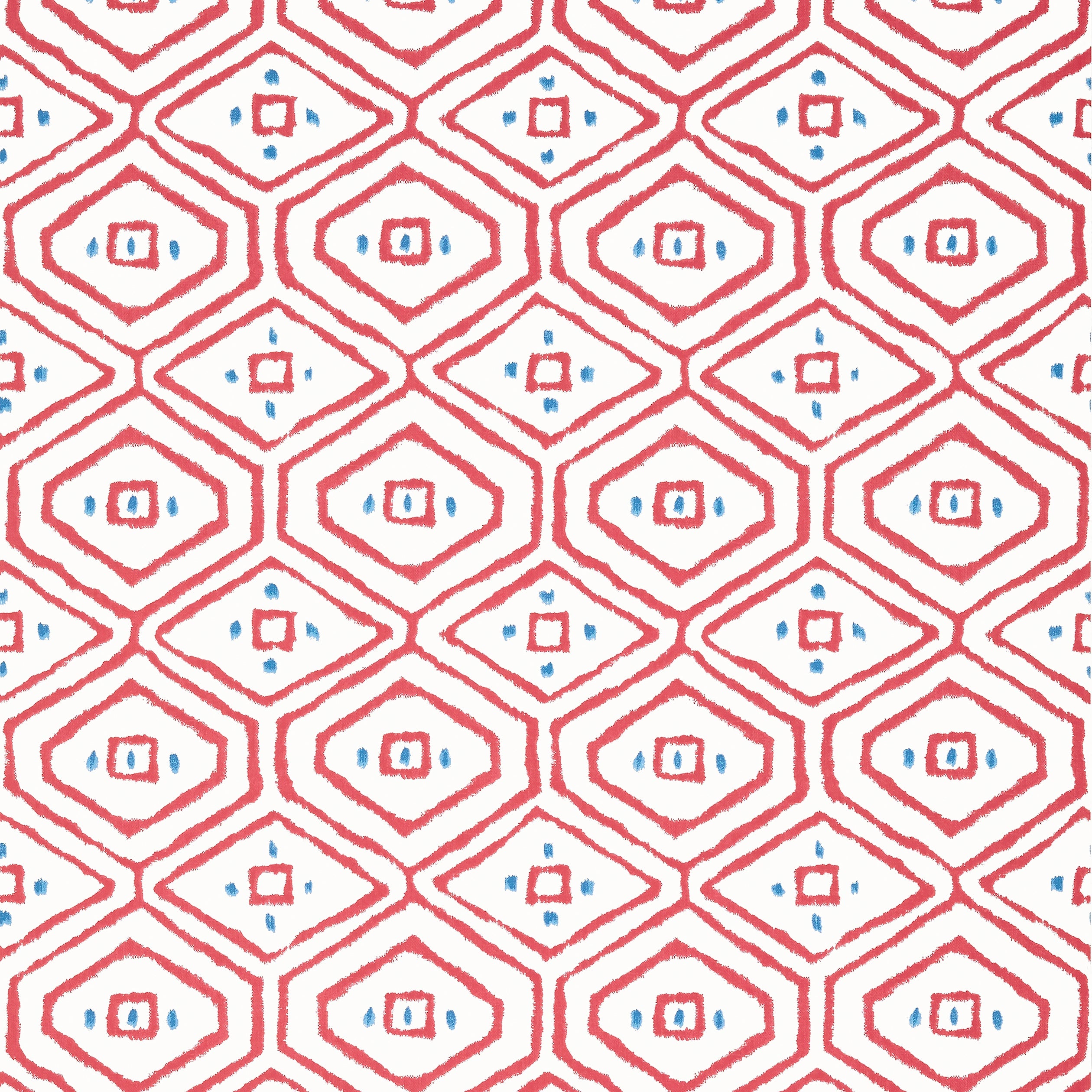Pass A Grille fabric in red color - pattern number T10614 - by Thibaut in the Ceylon collection
