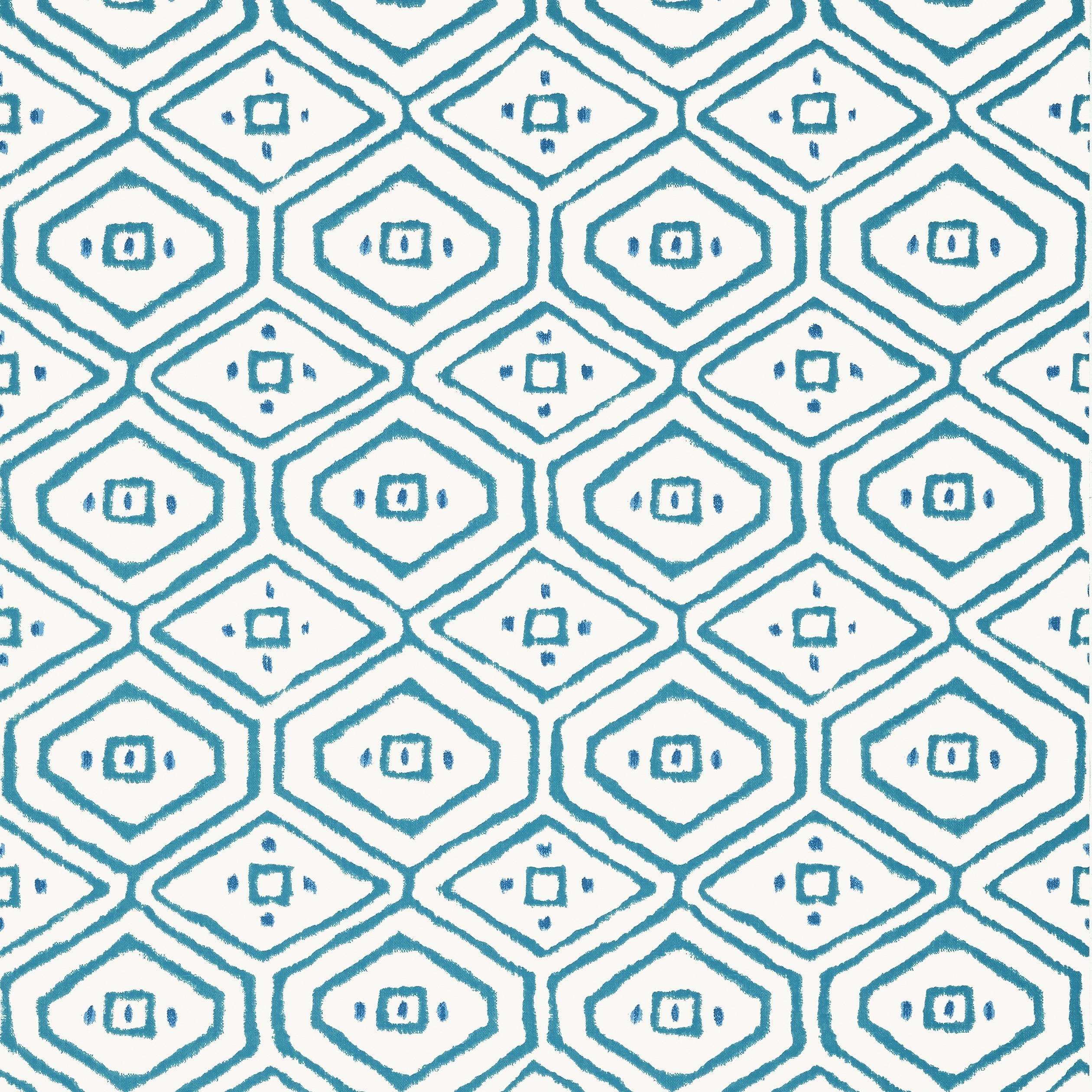 Pass A Grille fabric in turquoise color - pattern number T10618 - by Thibaut in the Ceylon collection